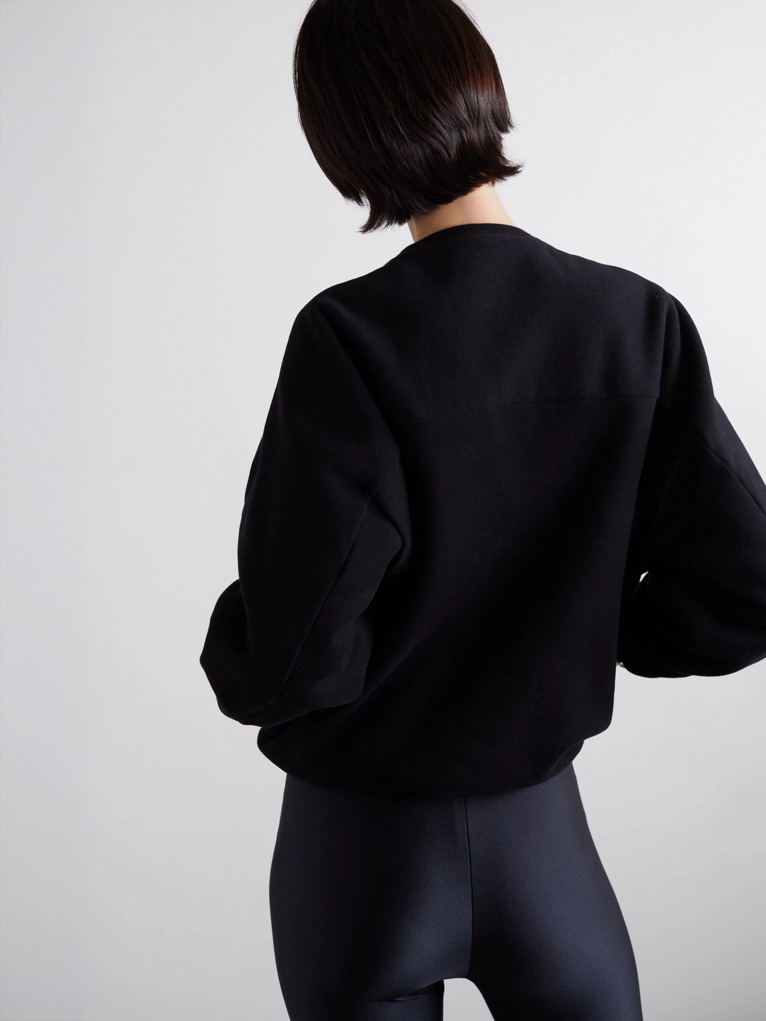 Embroidered cotton-jersey sweatshirt Black - 4