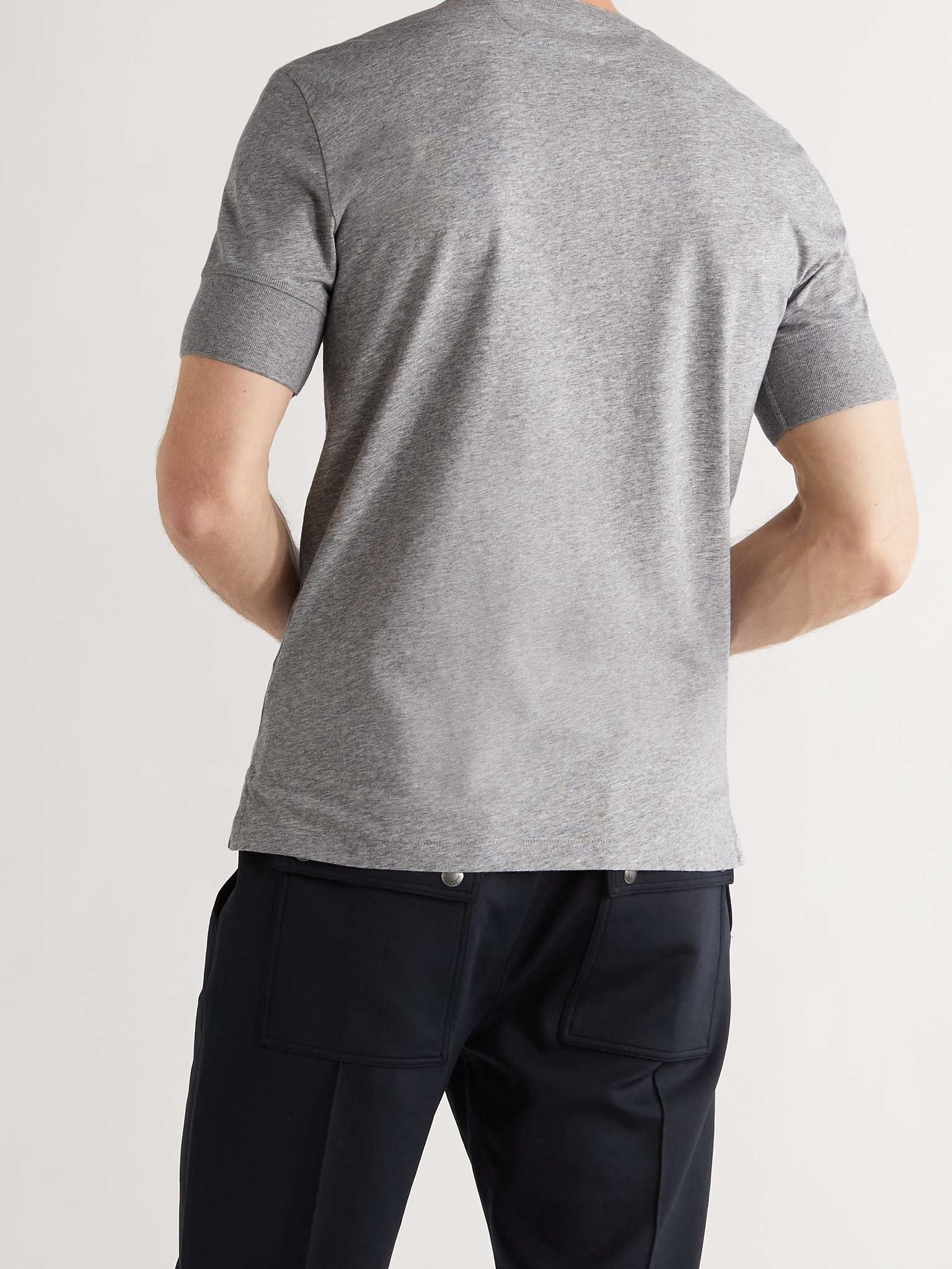 Slim-Fit Cotton-Jersey Henley T-Shirt - 4