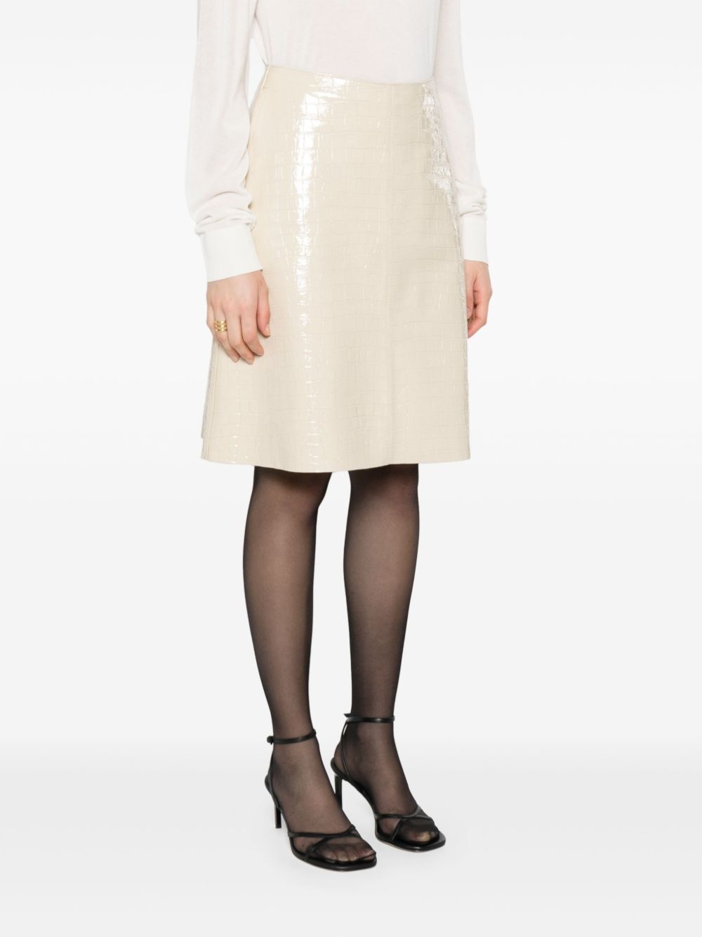 crocodile-embossed skirt - 3