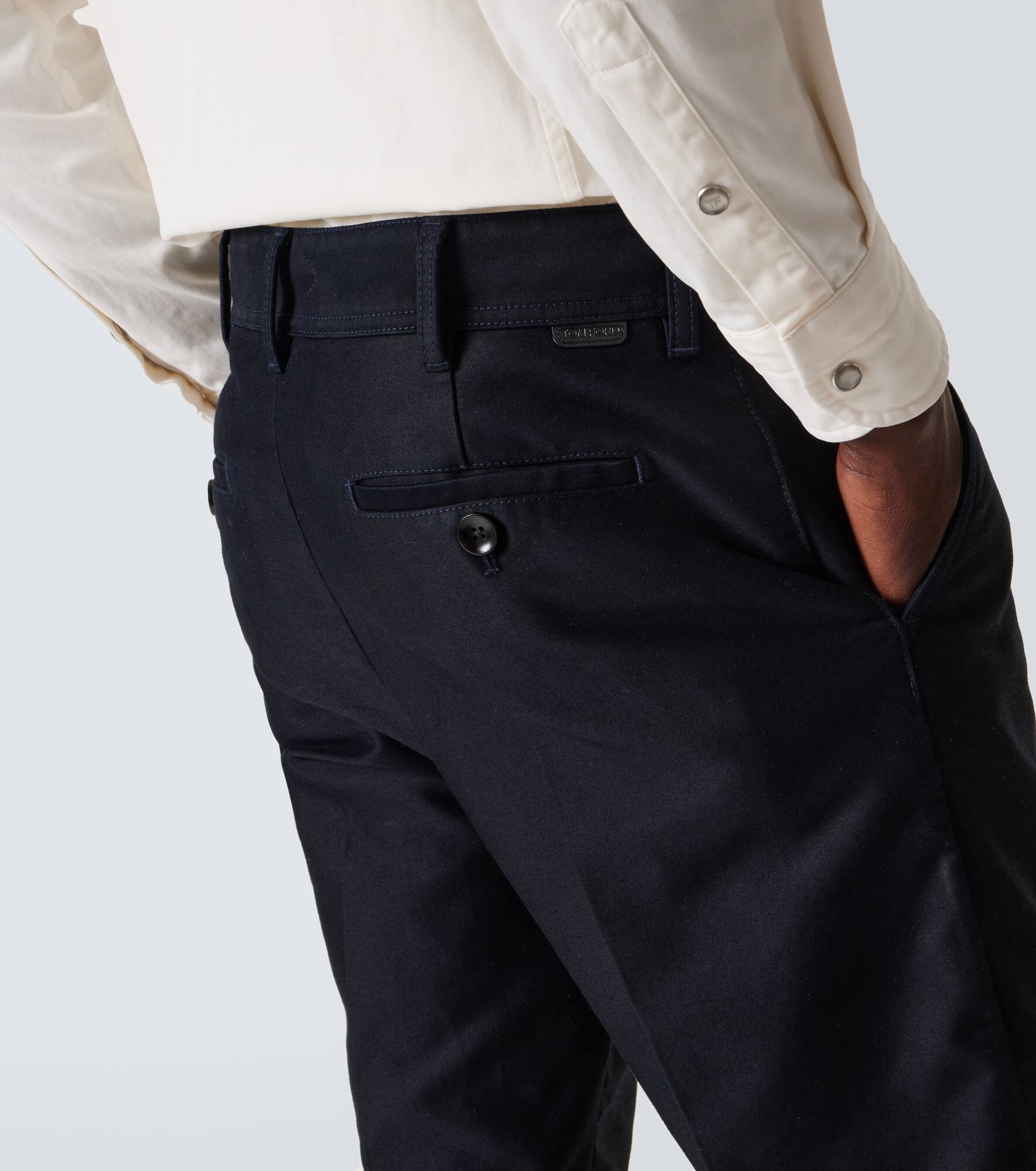 Cotton satin chinos - 6