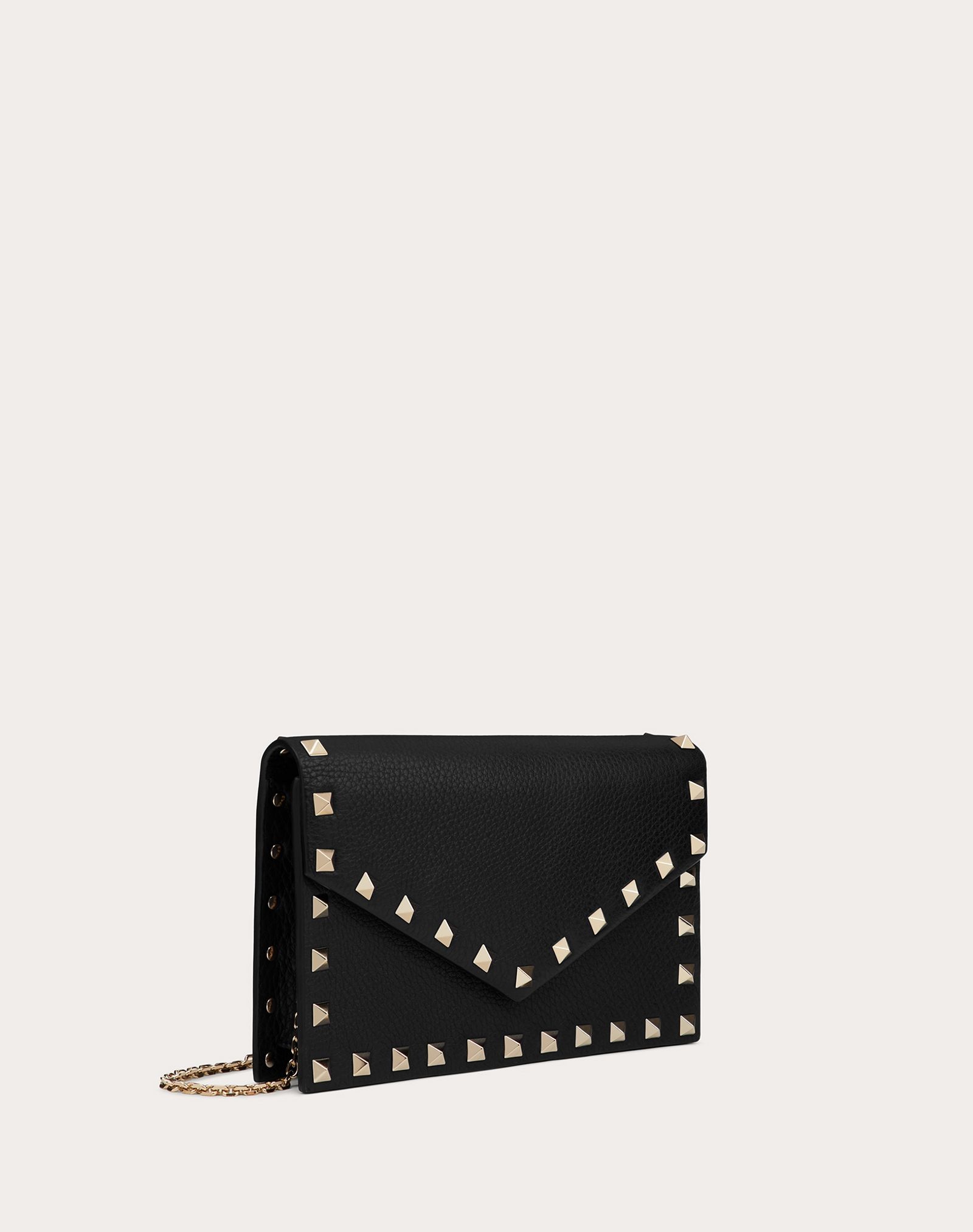 Rockstud Grainy Calfskin Chain Pouch - 4
