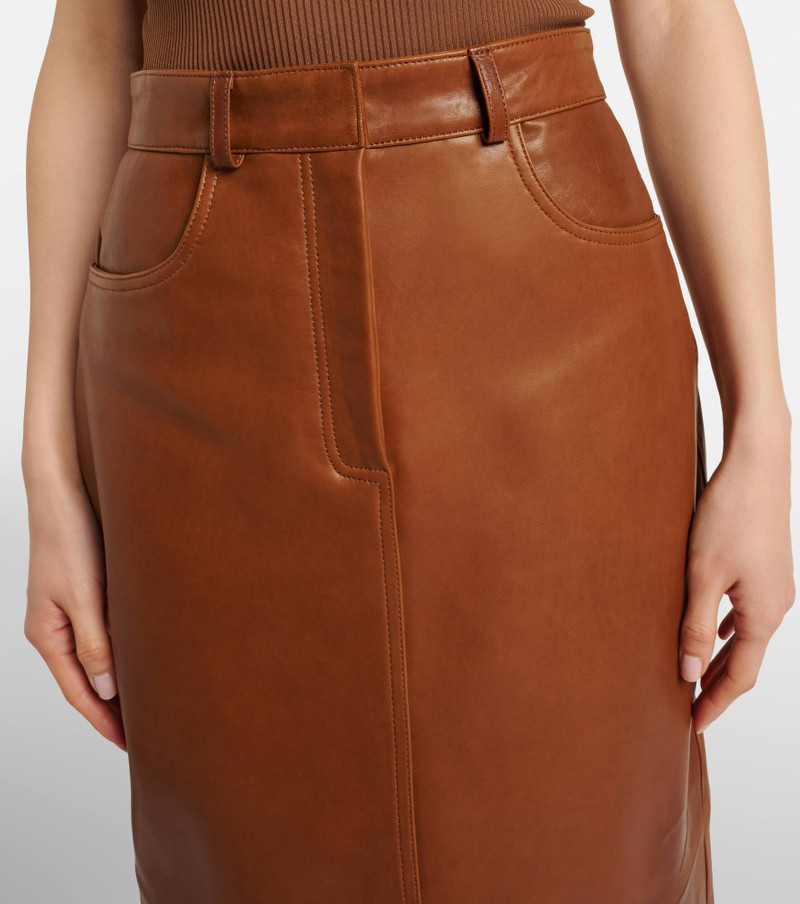 Ghalia leather pencil skirt 4