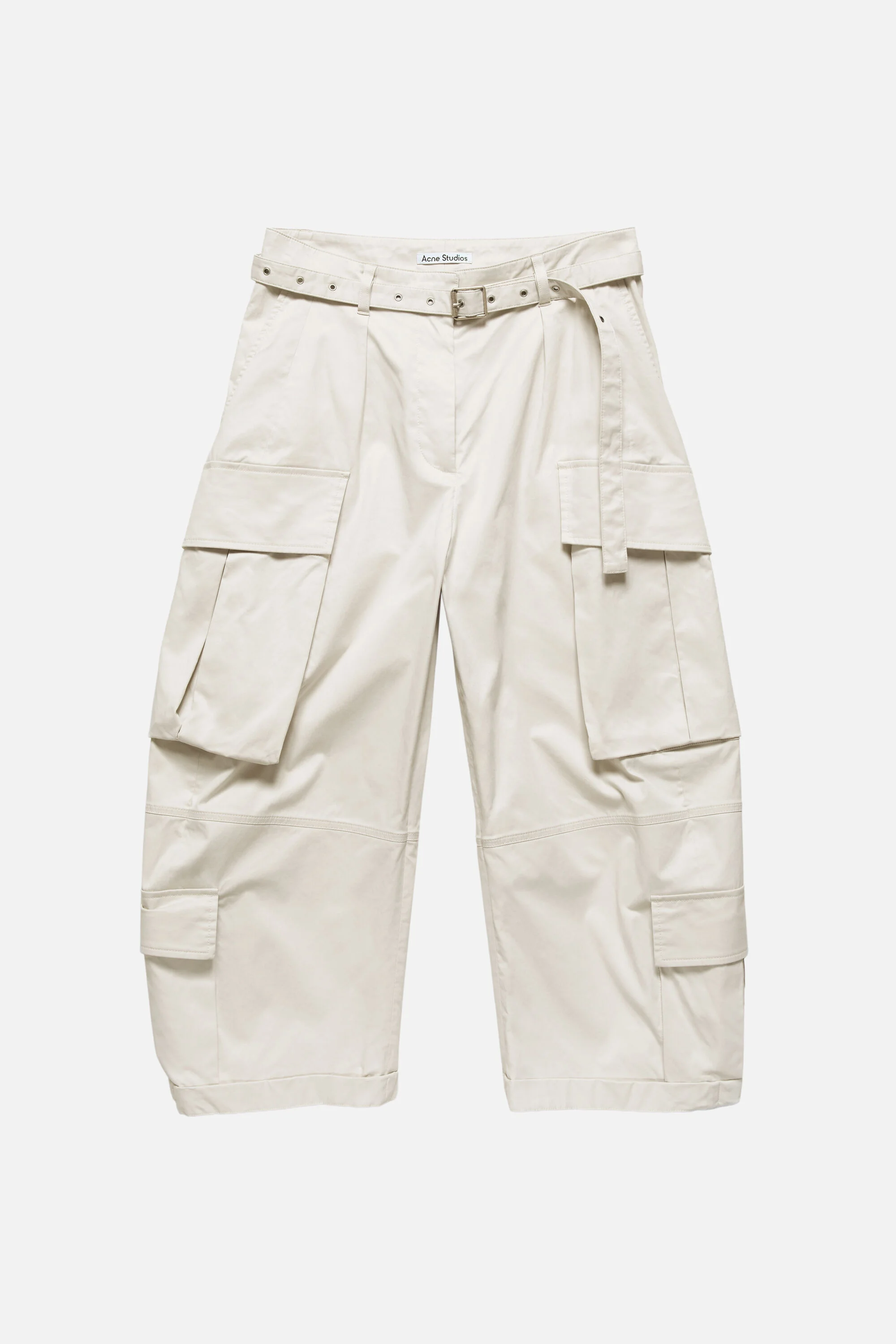 Cargo trousers with belt - Light grey - 1