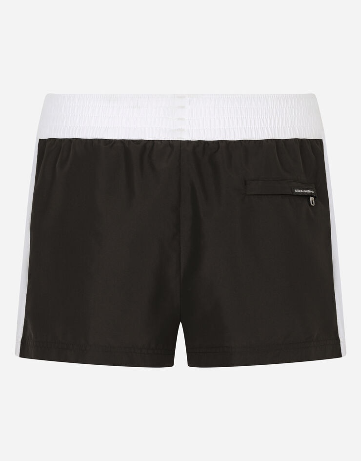 Two-tone short swim trunks with DG patch - 3