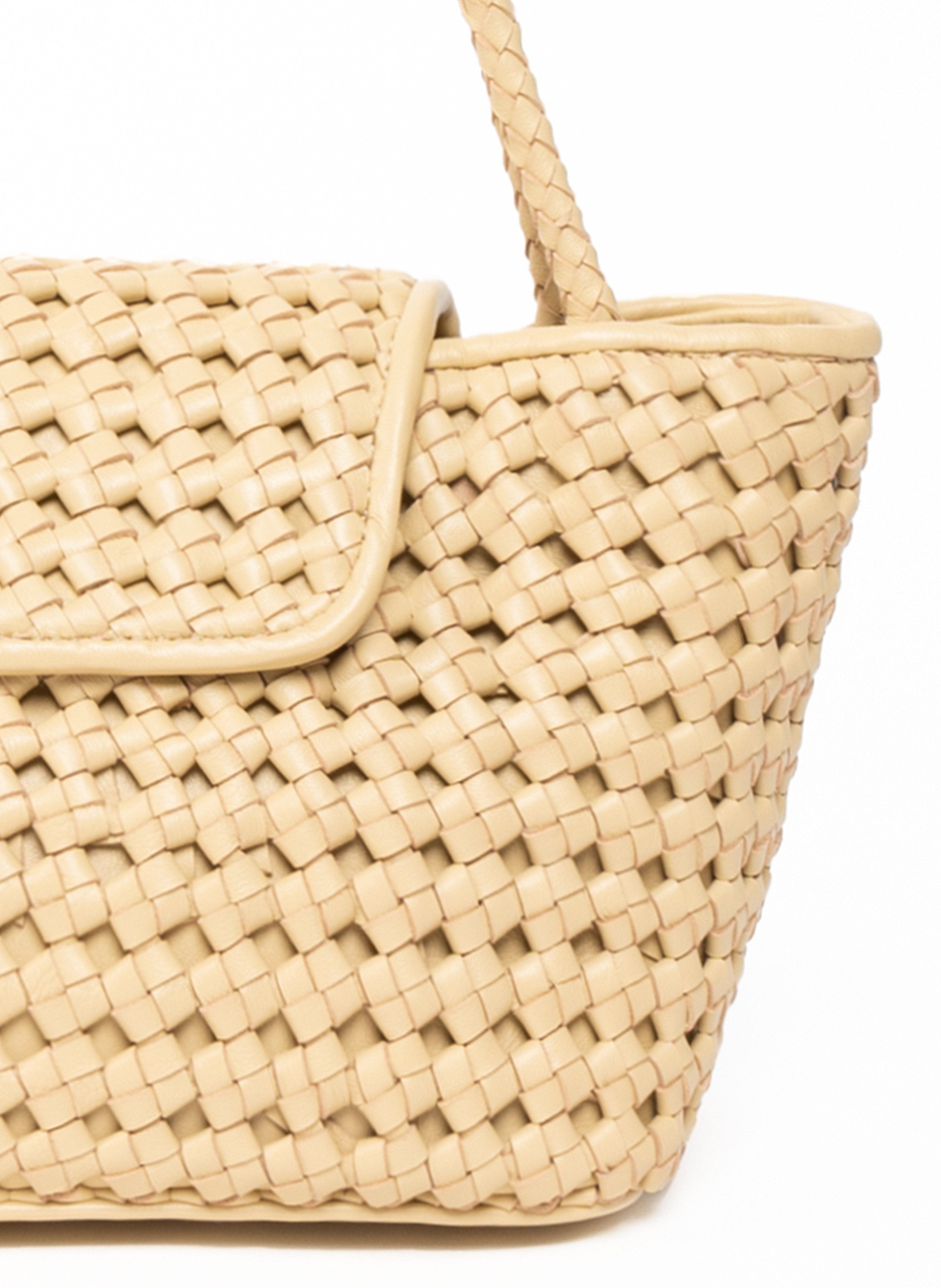 Courrier Tote Woven Leather Butter - 5