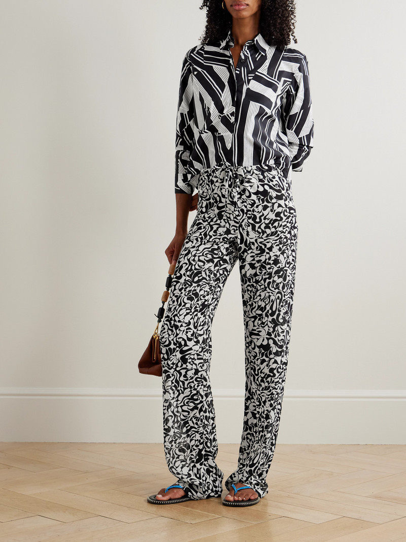 Dries Van Noten Printed Chiffon Straight-leg Pants outlook