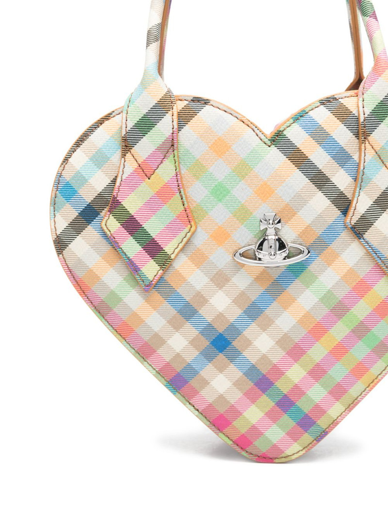 Josephine heart plaid tote bag 4