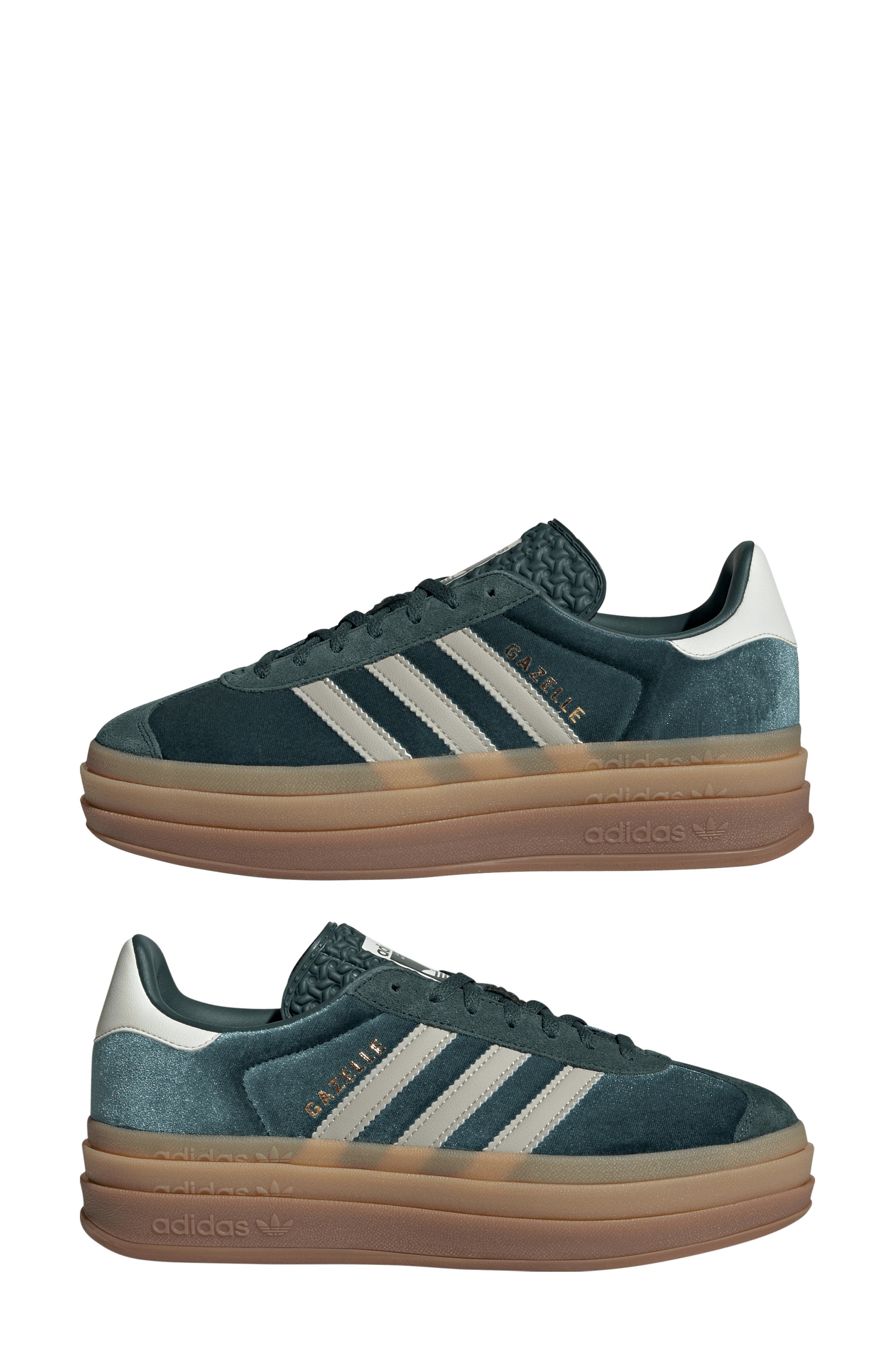 adidas Gazelle Bold Platform Sneaker in Green/Putty/Mineral Green at Nordstrom - 7