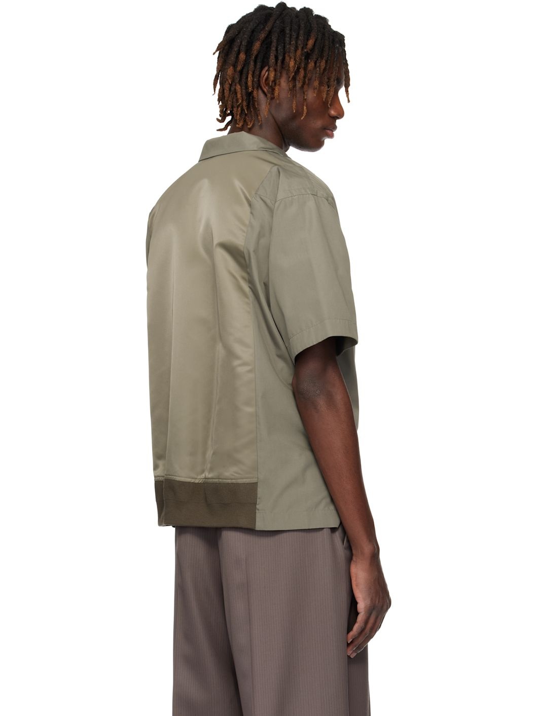 Khaki Cotton Poplin Shirt - 3