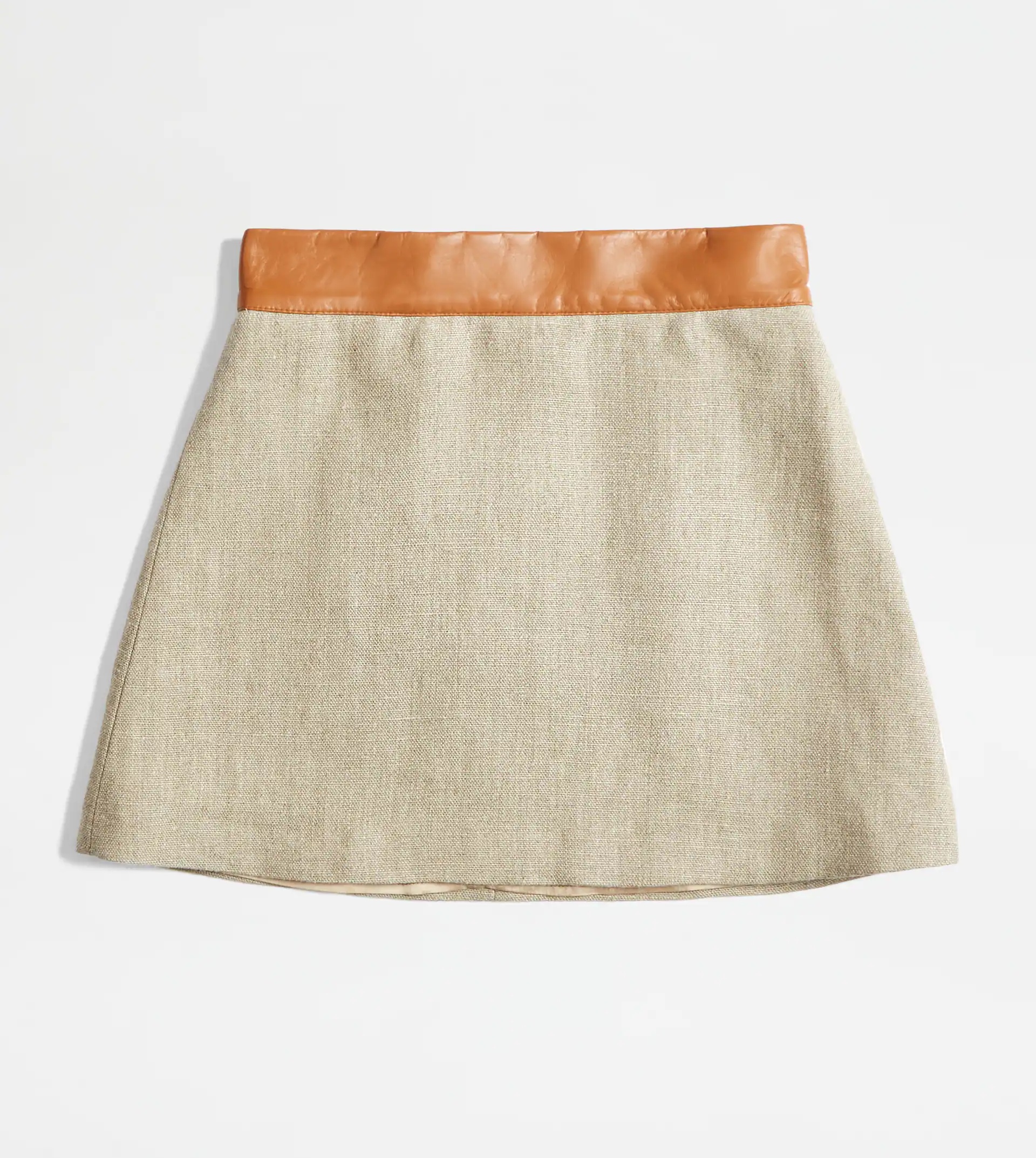 MINISKIRT IN LINEN - BEIGE - 1