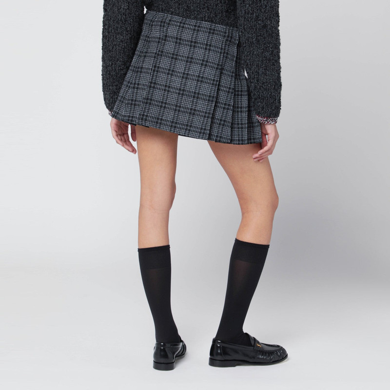 Black/white check kilt mini skirt 4