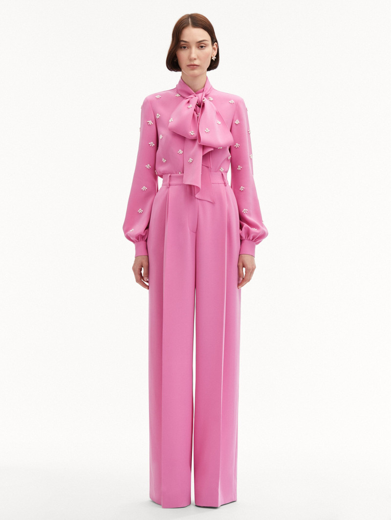 Oscar de la Renta WIDE LEG SILK GEORGETTE PANT outlook