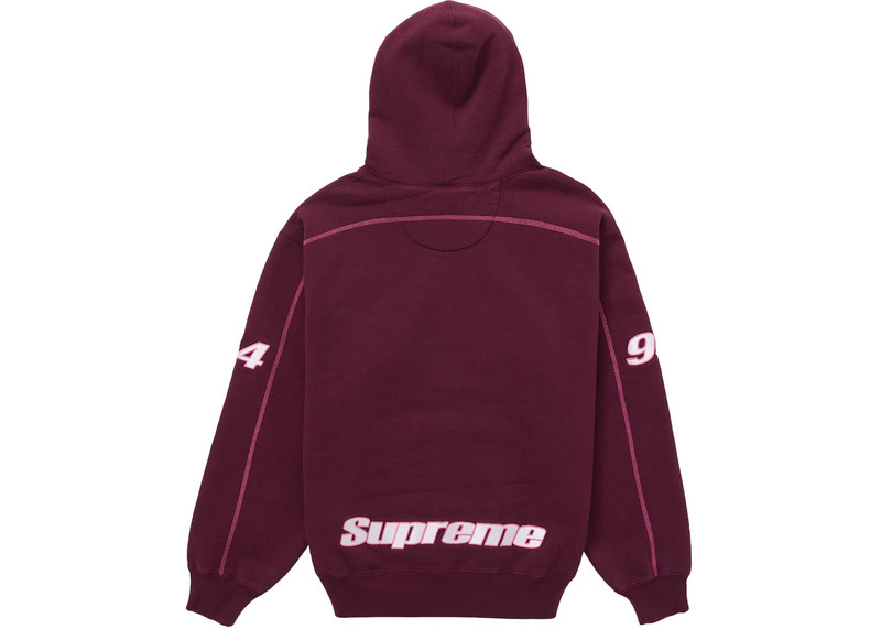 Supreme Supreme Overlock Hooded Sweatshirt Burgundy outlook