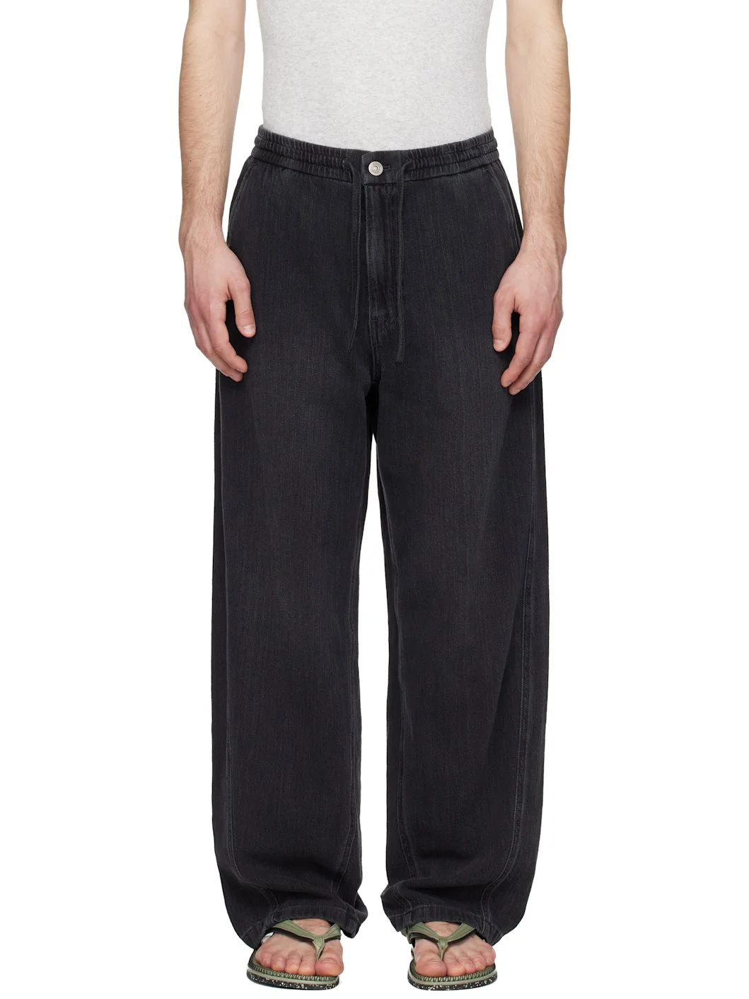Navy Curved Jeans - 1