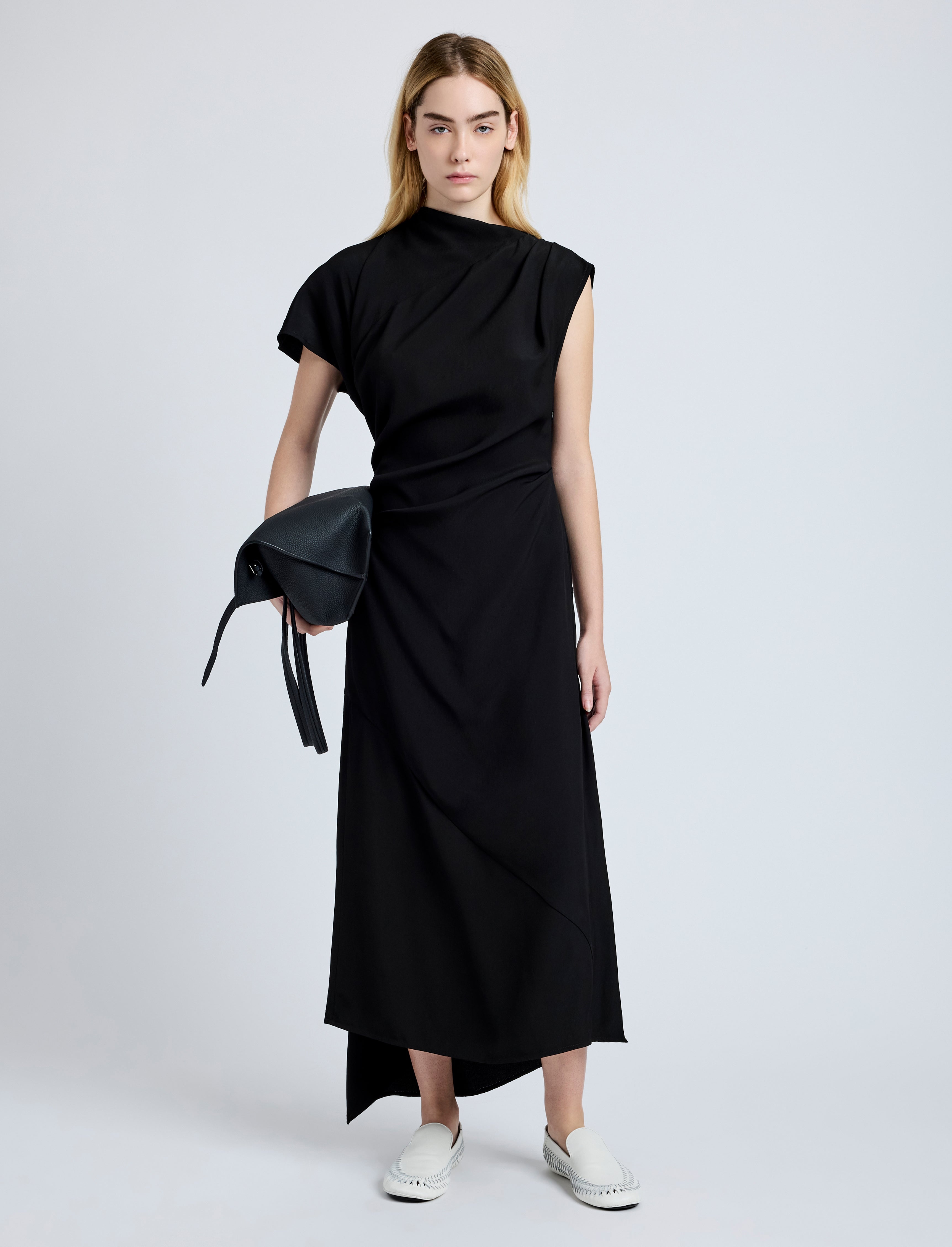 Hallie Dress in Hammered Viscose - 2