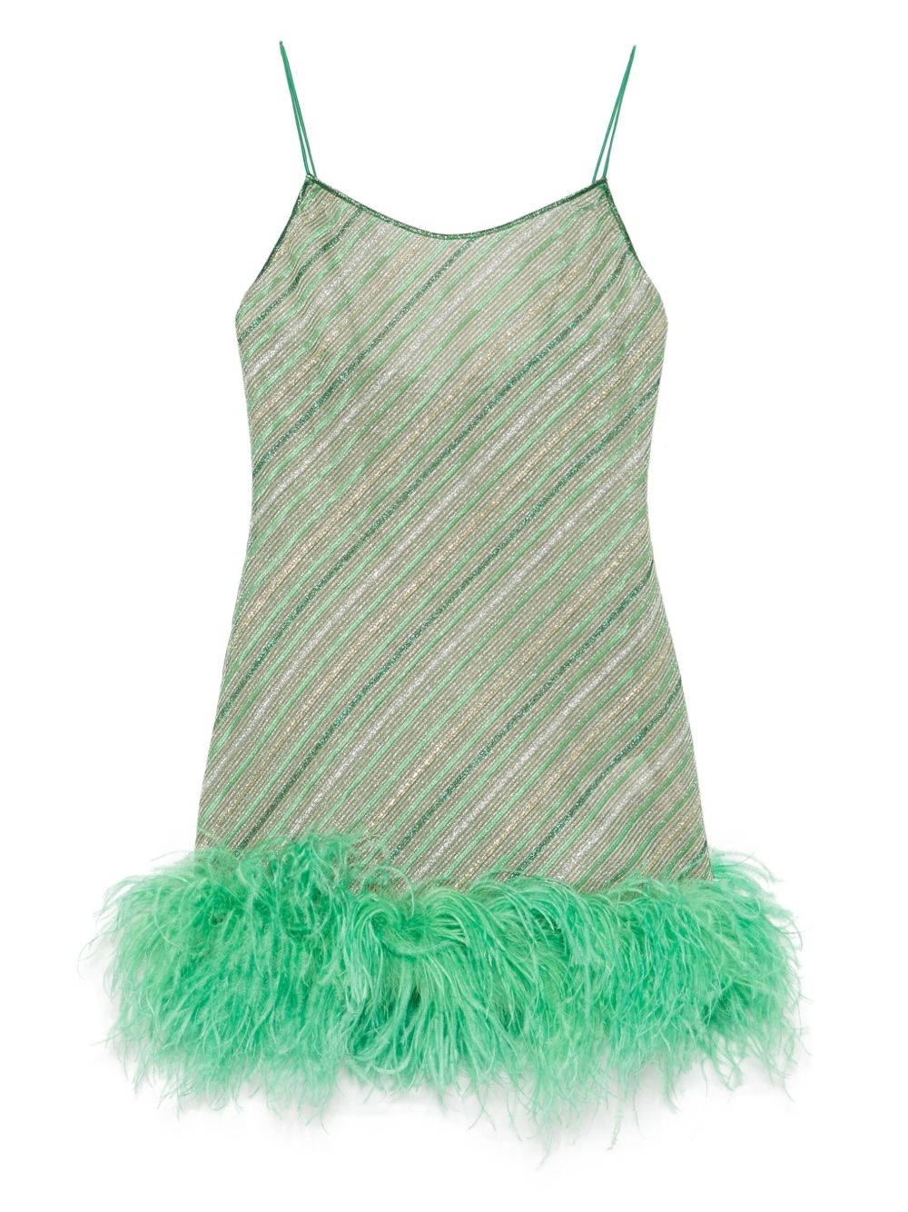 feather-trim mini dress - 1