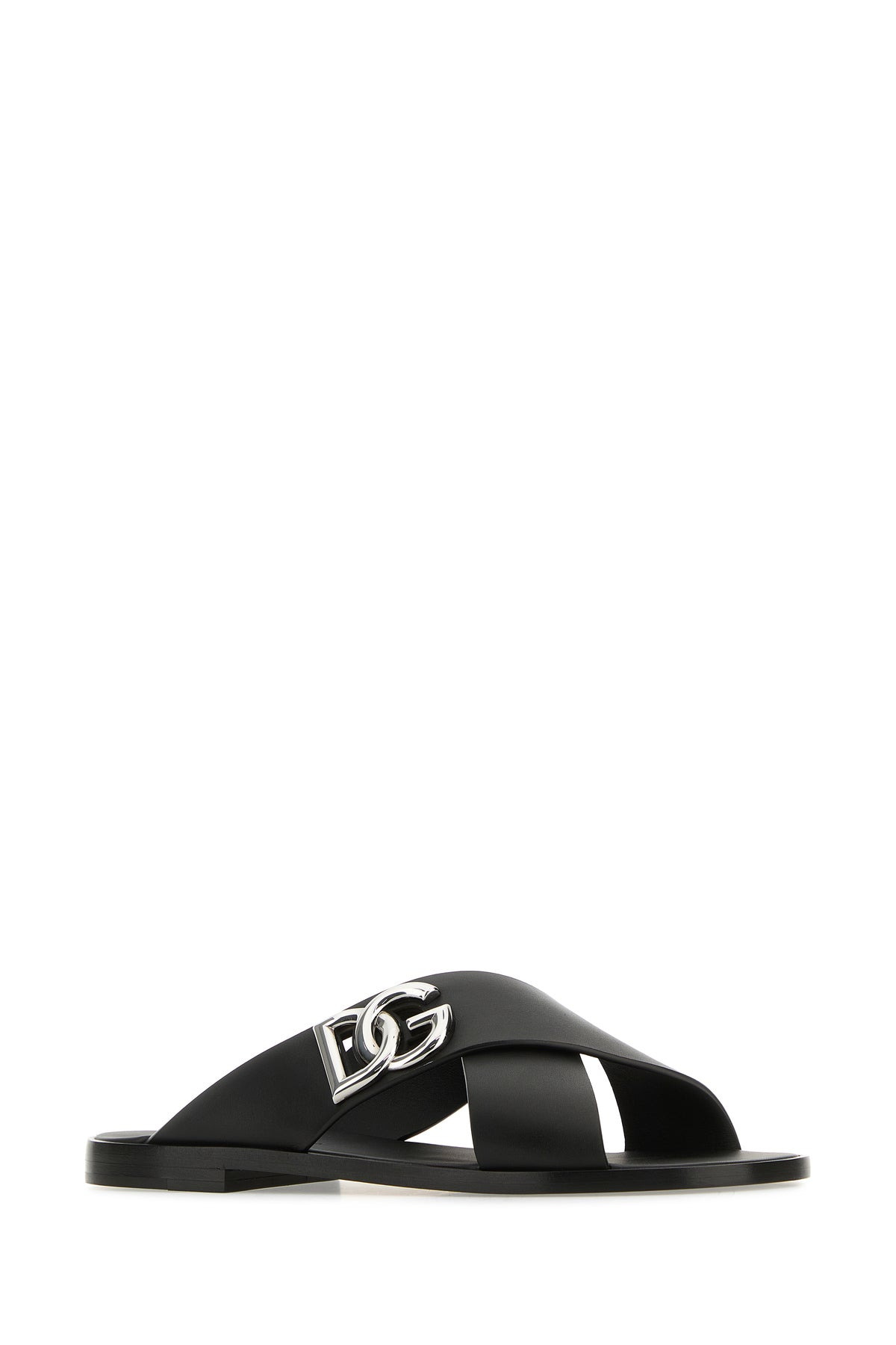 Black leather slippers - 2