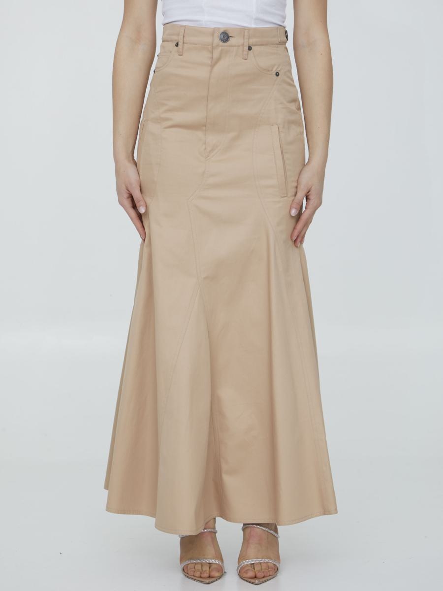 【送料&関税込】Burberry Cotton Gabardine Long Skirt Burberry BURBERRY COTTON GABARDINE LONG SKIRT | baltini
