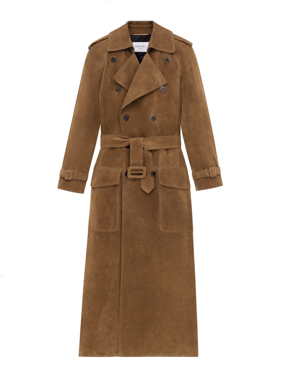 SUEDE TRENCH COAT - 1