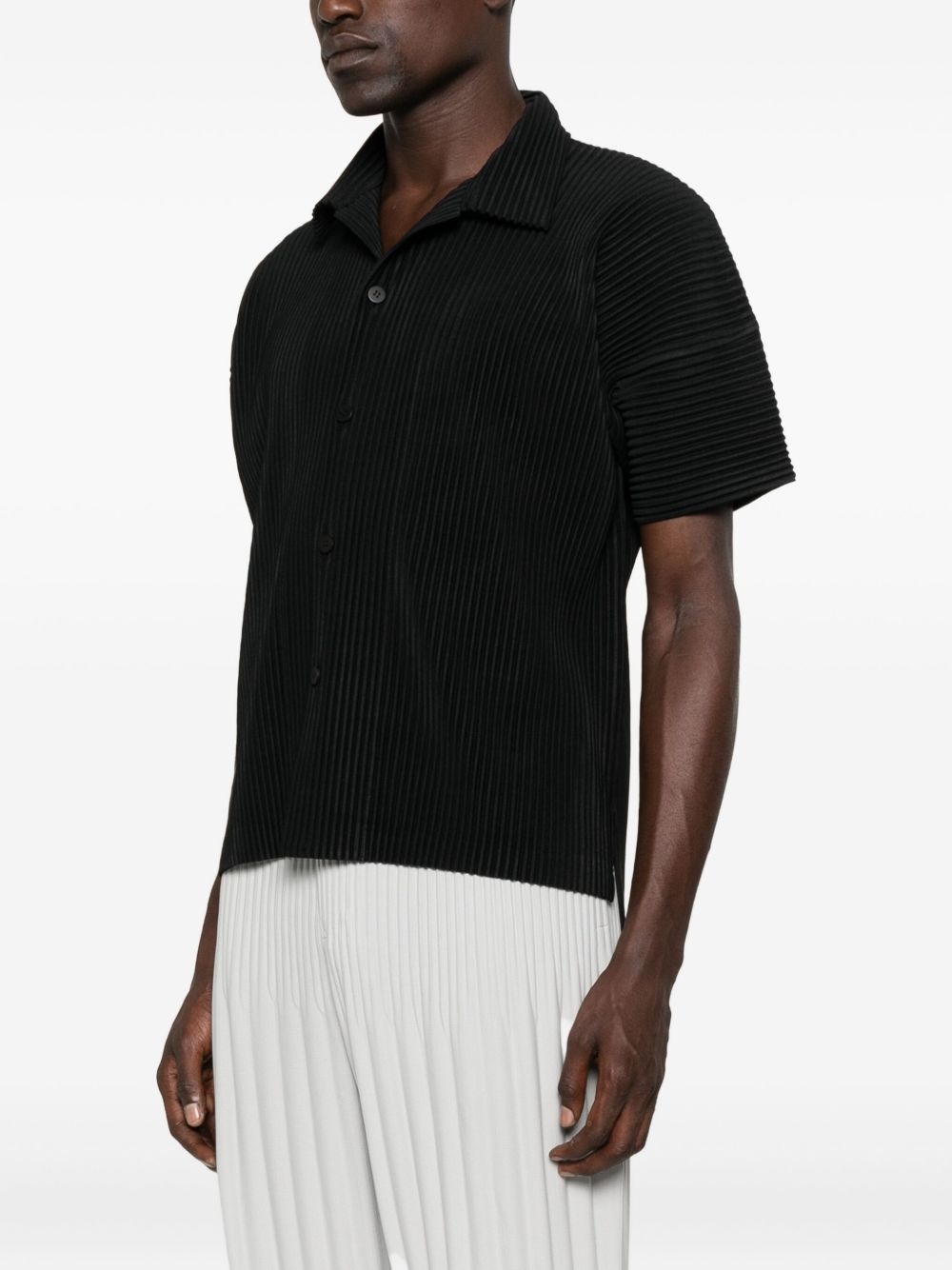pleated short-sleeve shirt - 3