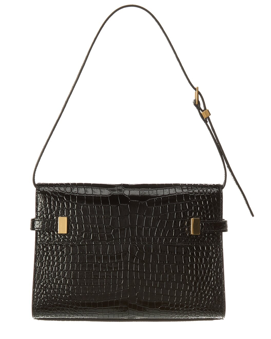 Saint Laurent Manhattan Small Croc-Embossed Leather Shoulder Bag - 2
