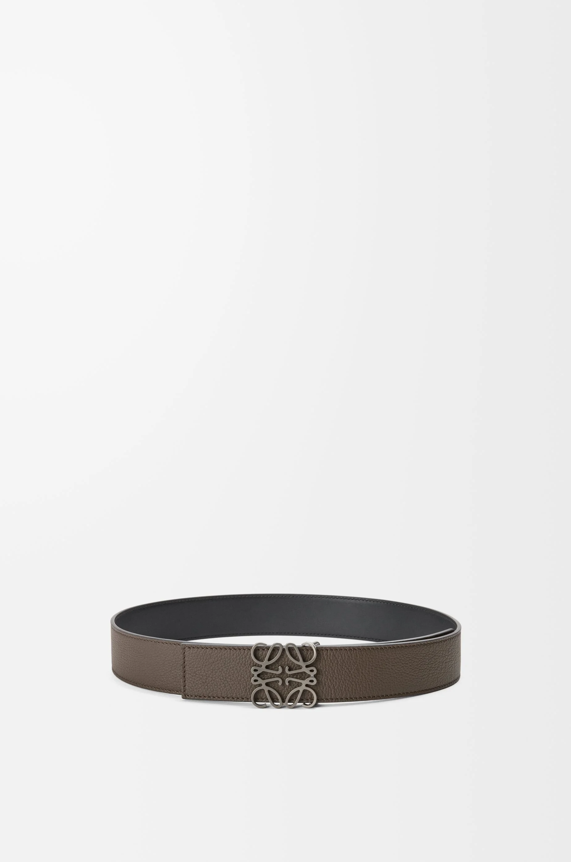 Reversible Anagram belt in soft grained calfskin and smooth calfskin - 1