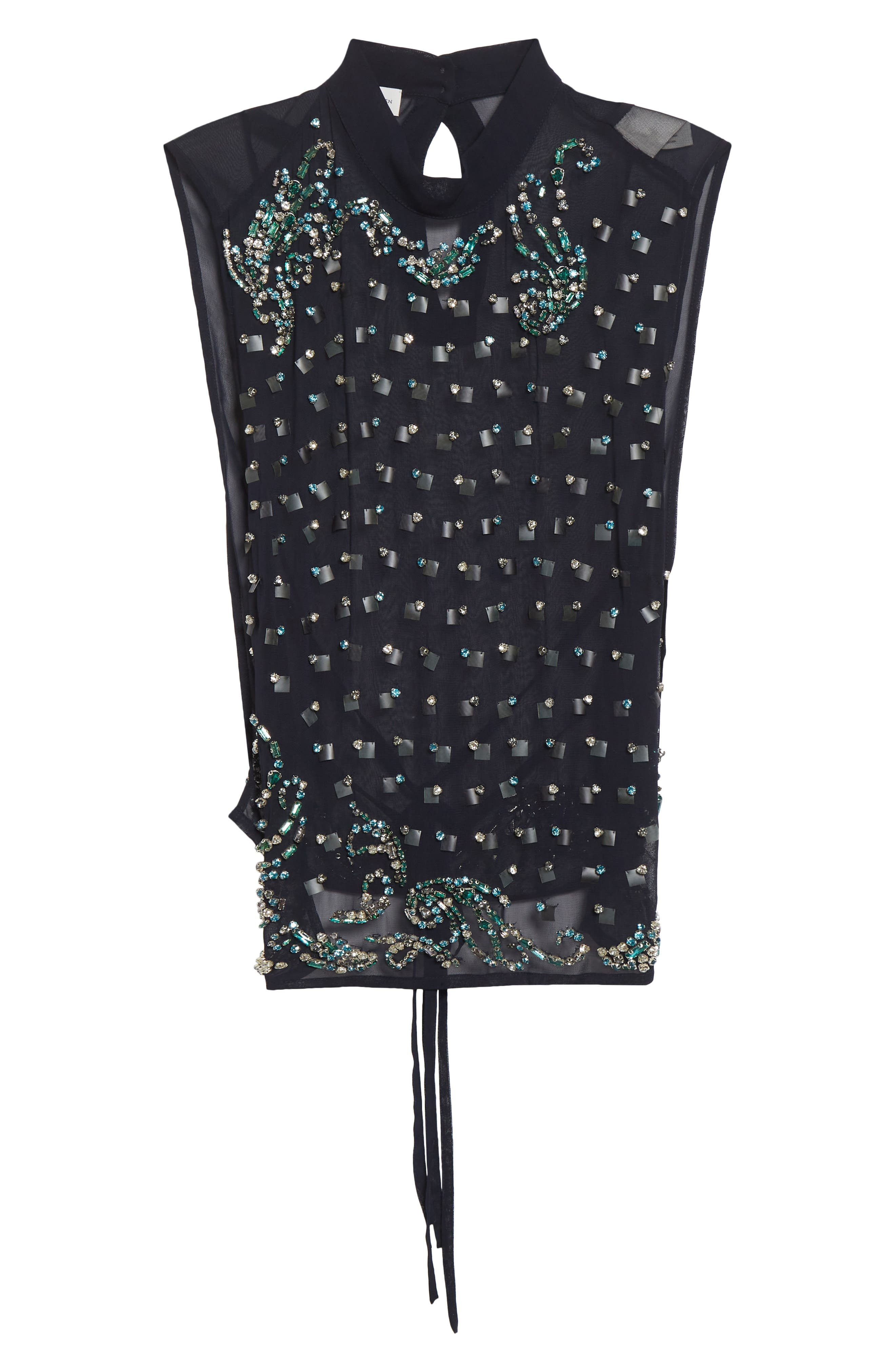 Dries Van Noten Carmasa Crystal Embellished Sleeveless Top in Navy at Nordstrom - 6