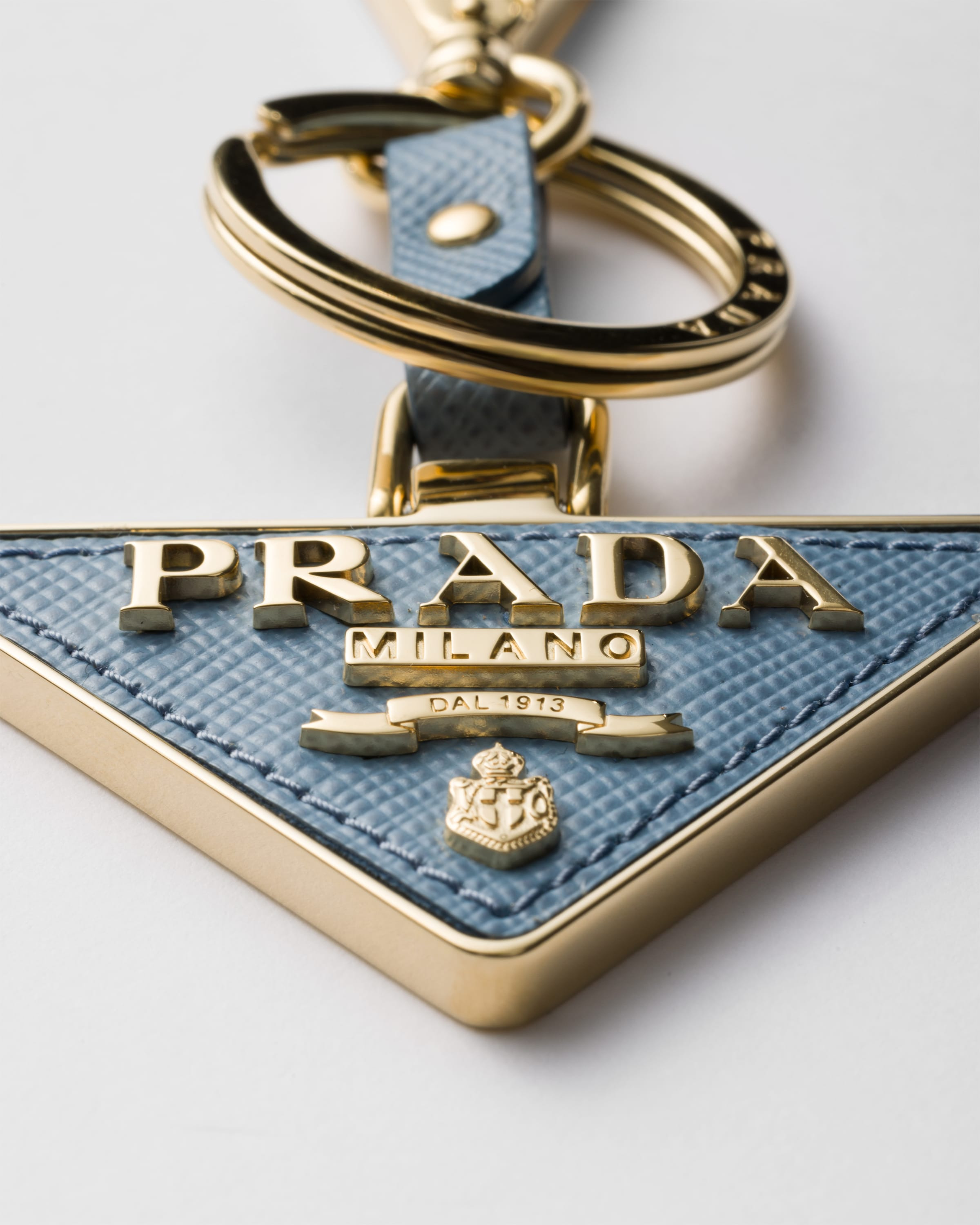 Saffiano Leather and Metal Keychain - 2