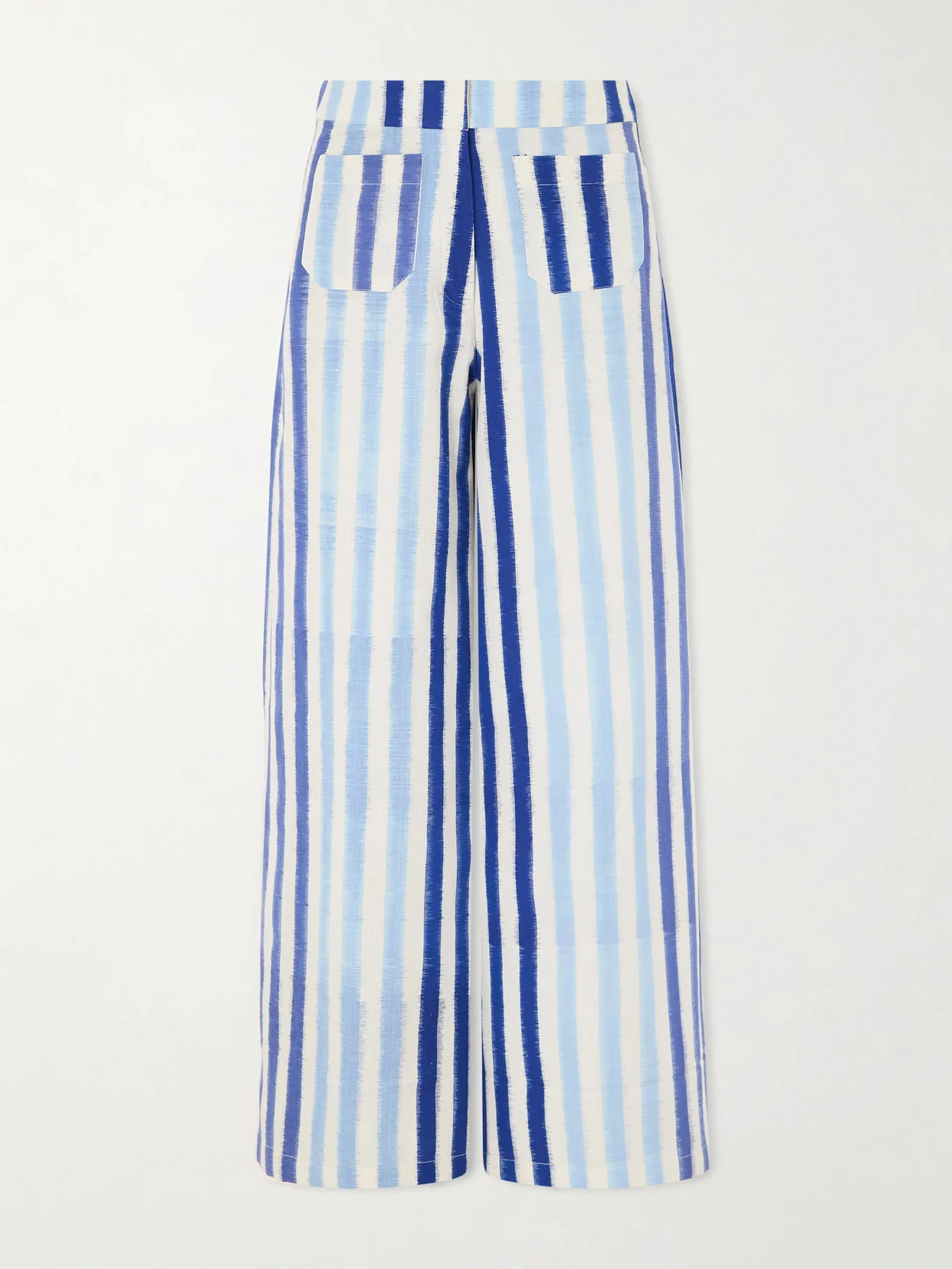 Striped Wide-leg Cotton Pants - 1