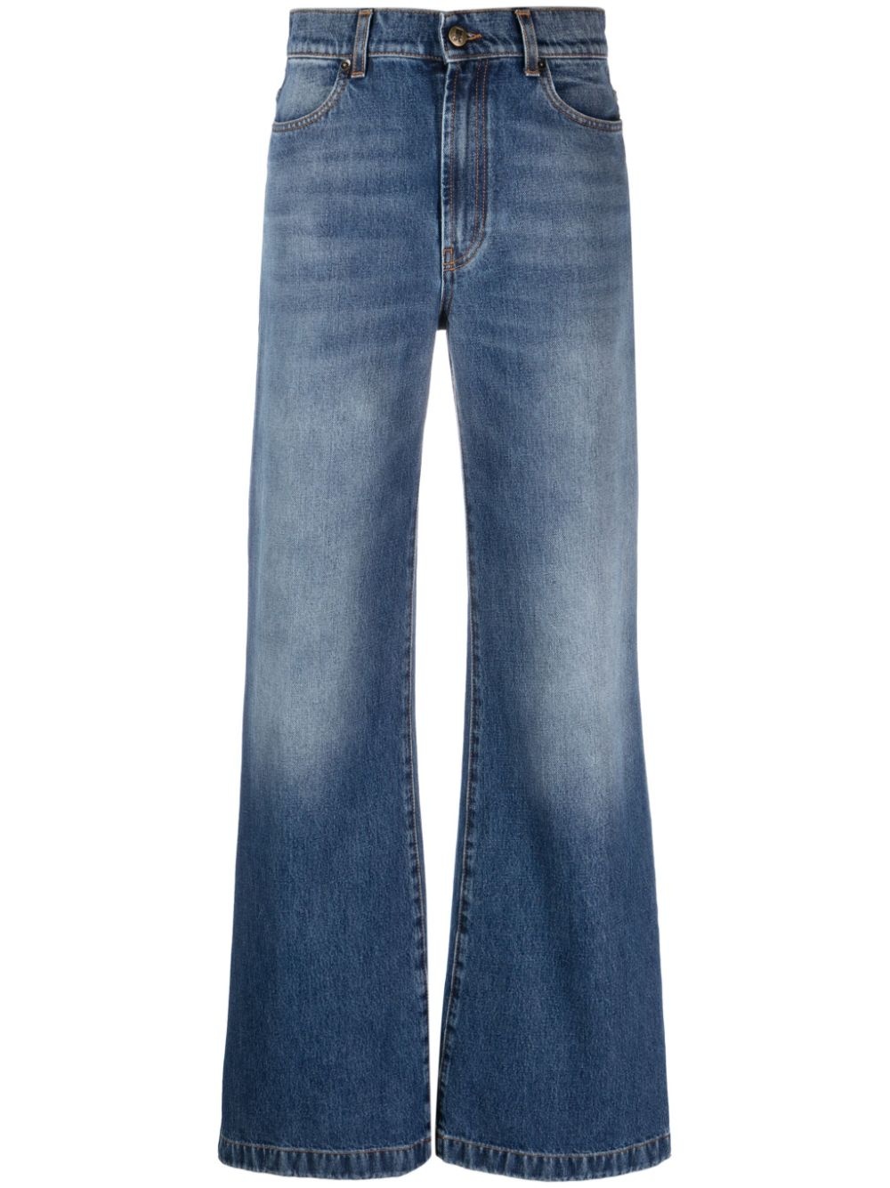 high-waisted flared jeans - 1