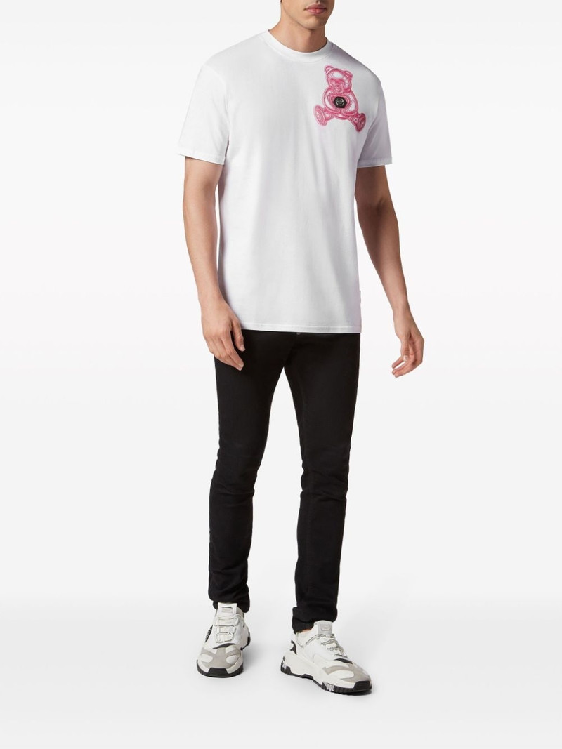 PHILIPP PLEIN teddy bear-print cotton T-shirt outlook