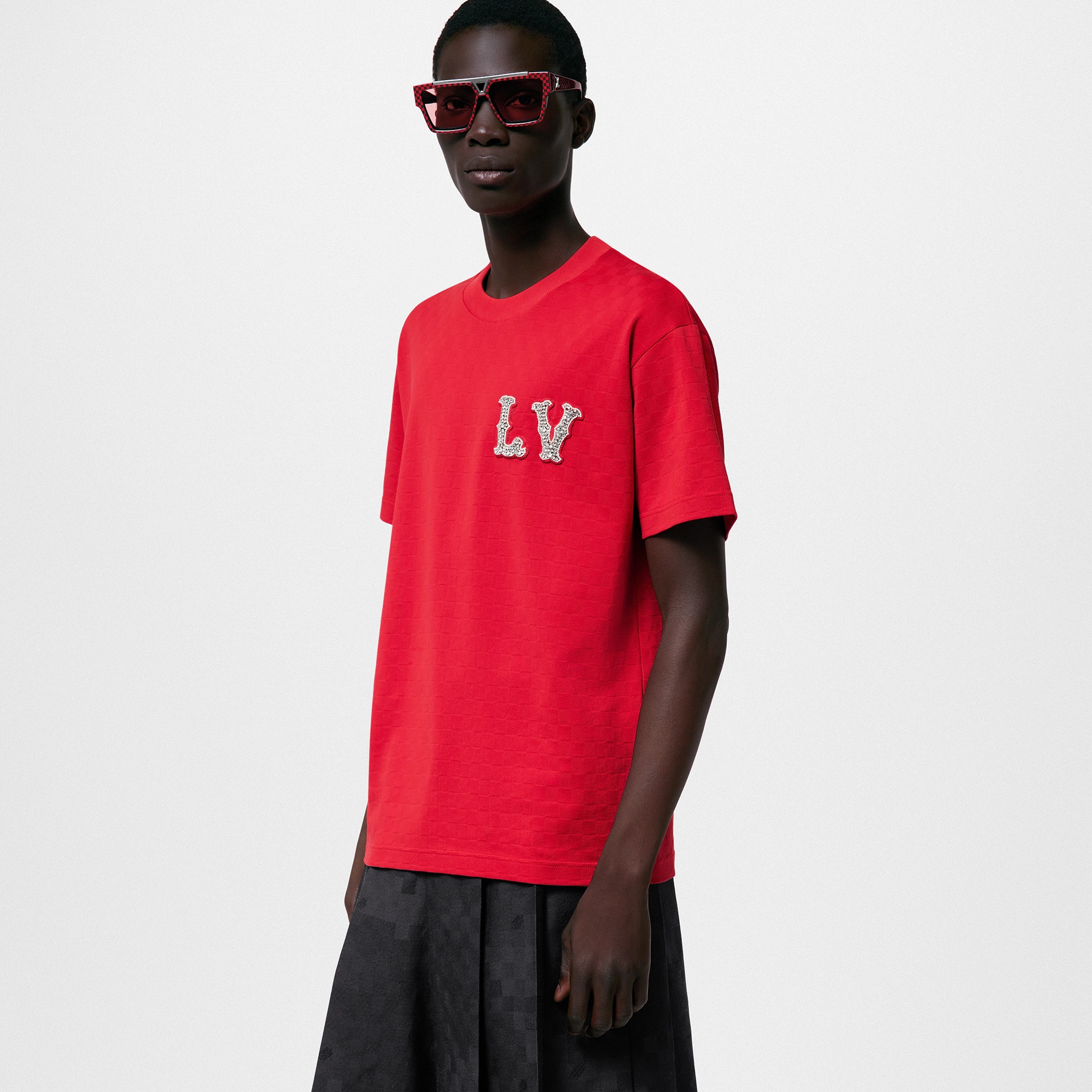 Cotton Pique T-Shirt With Embroidered LV Patch - 2