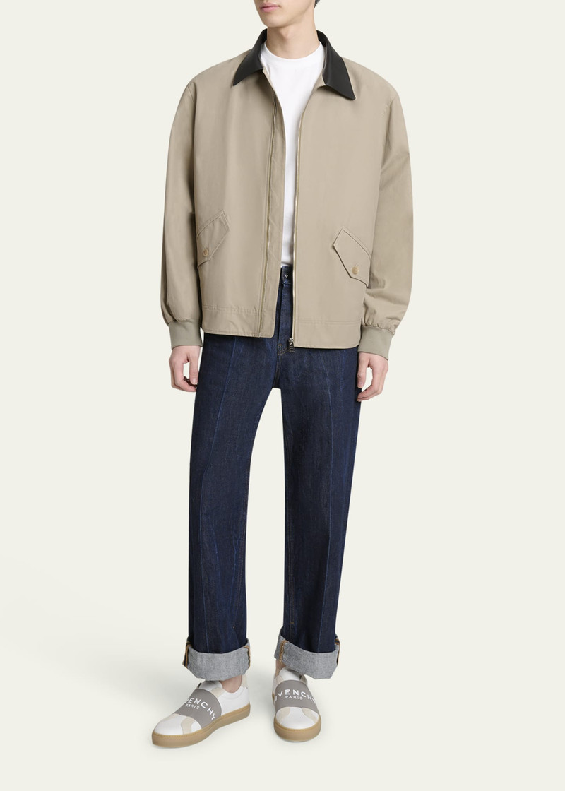Givenchy Men's Harrington Jacket w/ Leather Coilar outlook