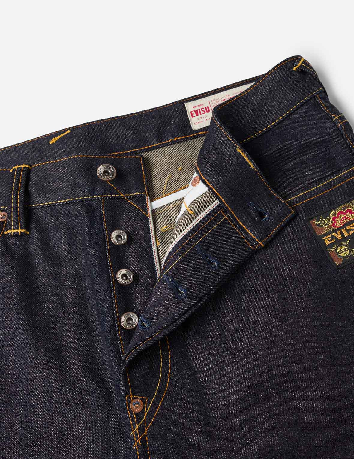 Brocade Inserted Daicock with Logo Embroidery Regular Fit Jeans #2000 - 4