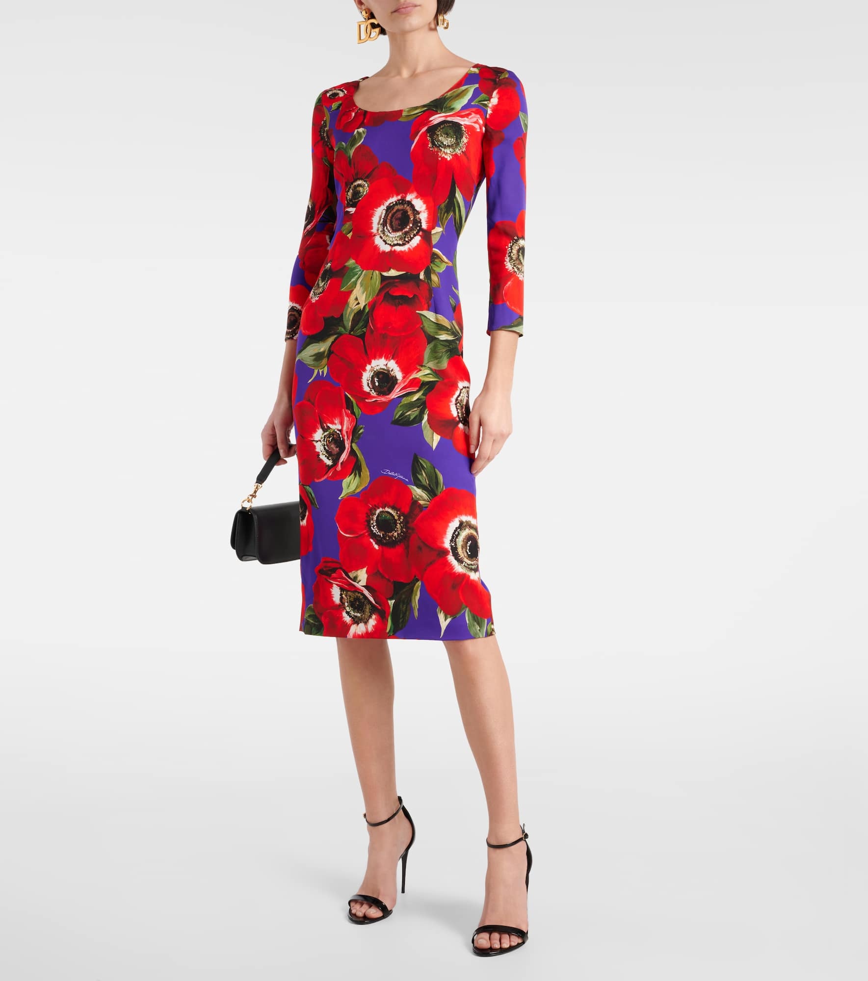 Floral silk-blend midi dress - 2