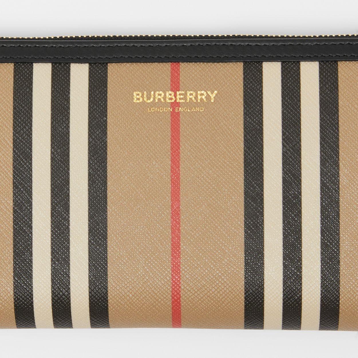 Icon Stripe and Leather Ziparound Wallet - 2