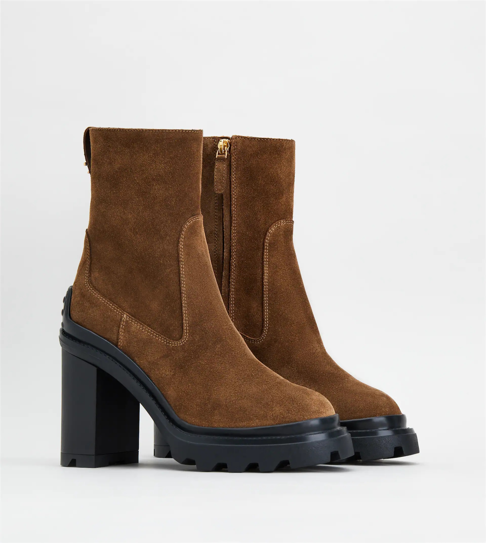 ANKLE BOOTS IN SUEDE - BROWN - 2
