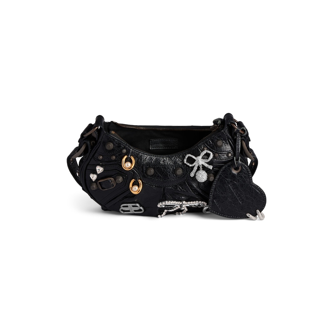 Women's Le Cagole Xs Shoulder Bag With Pins  in Black - 4