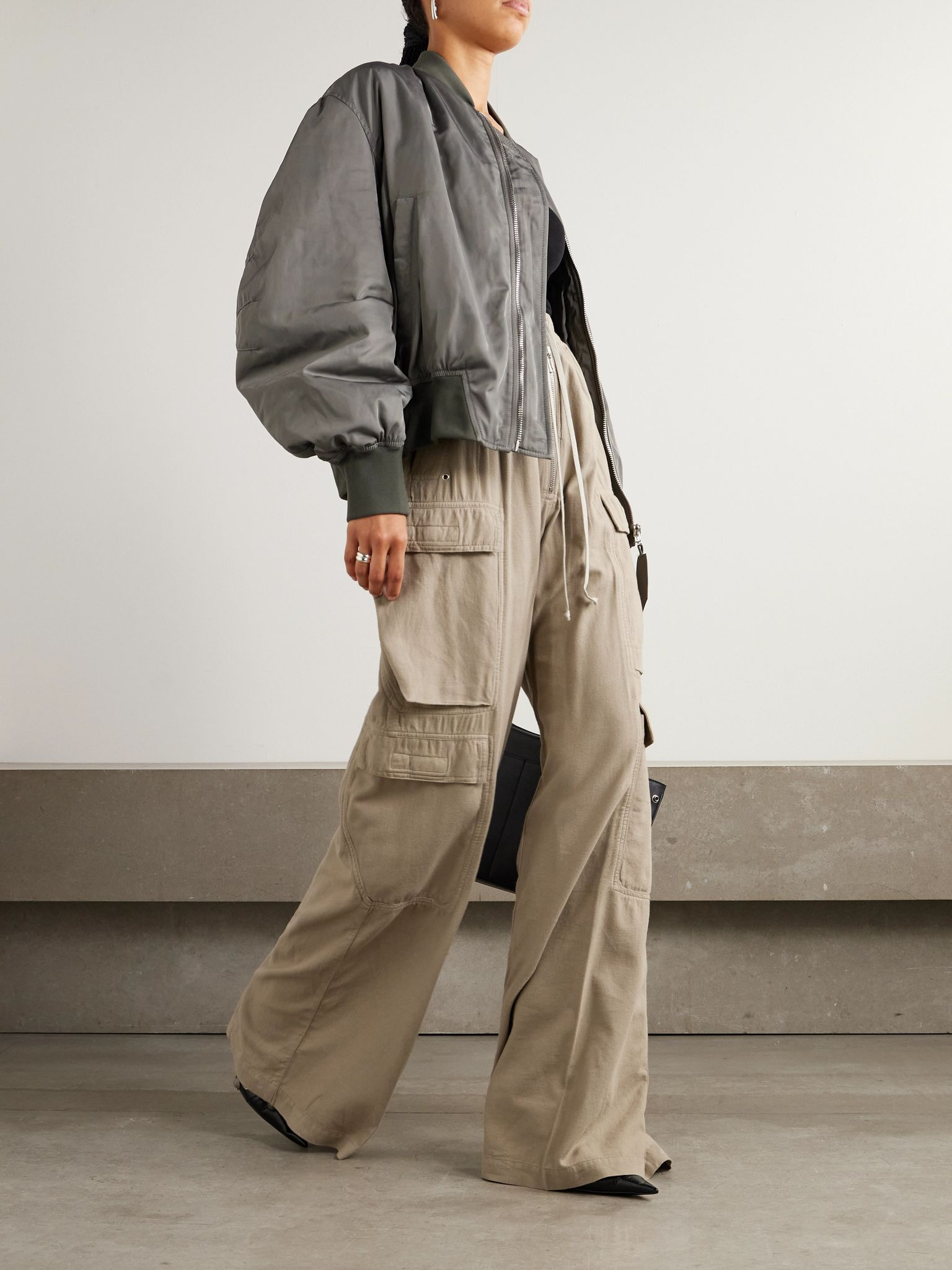 Jumbo Belas cotton-twill wide-leg cargo pants Beige - 2