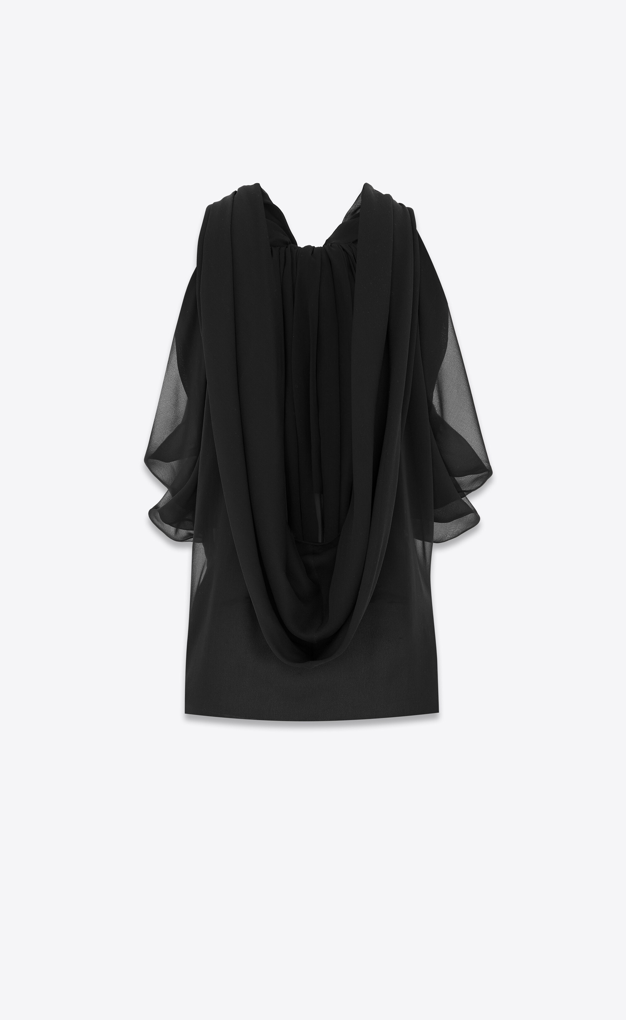 lavallière-neck blouse in silk muslin crepe - 3