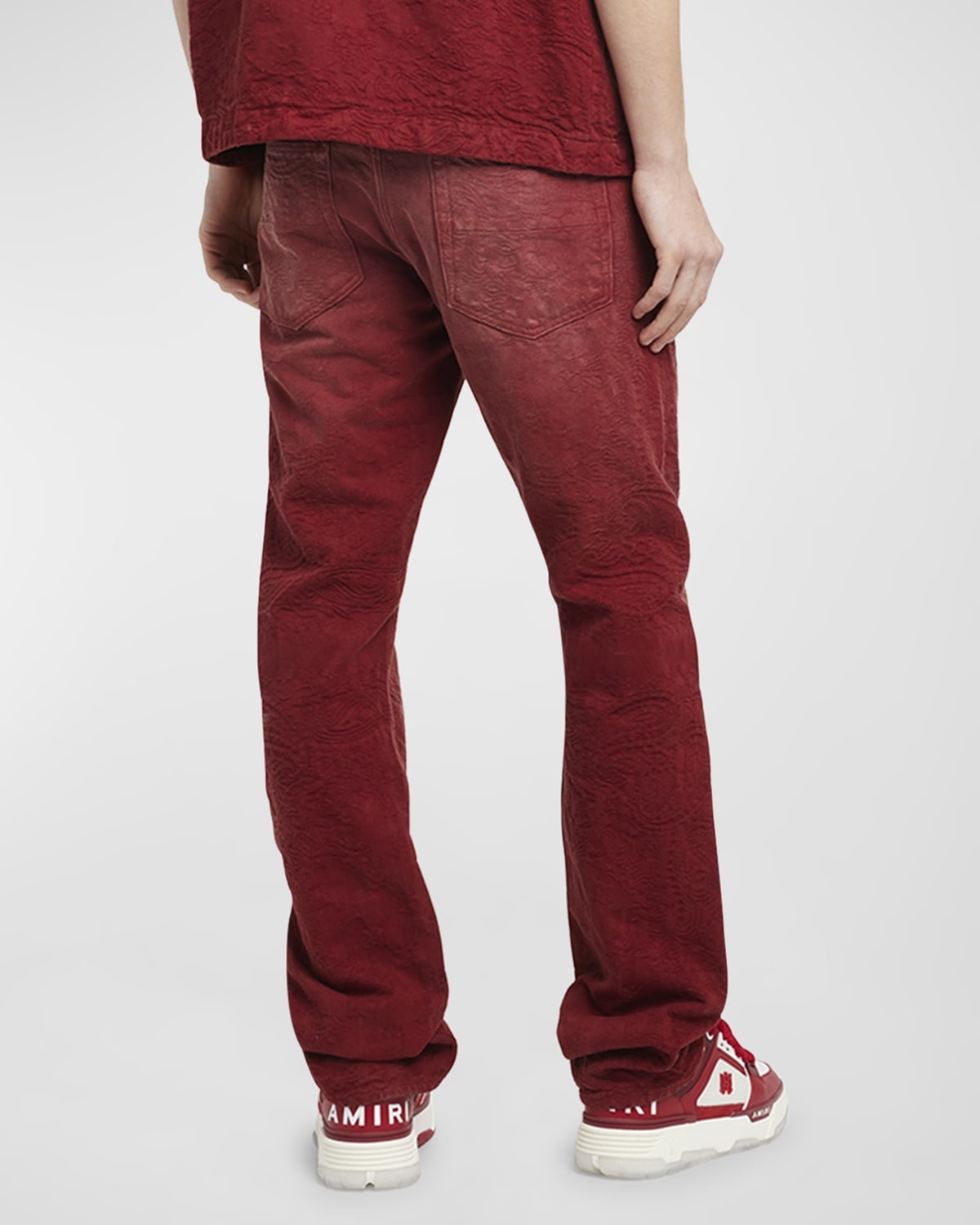 Men's Bandana Jacquard Straight-Leg Jeans - 3