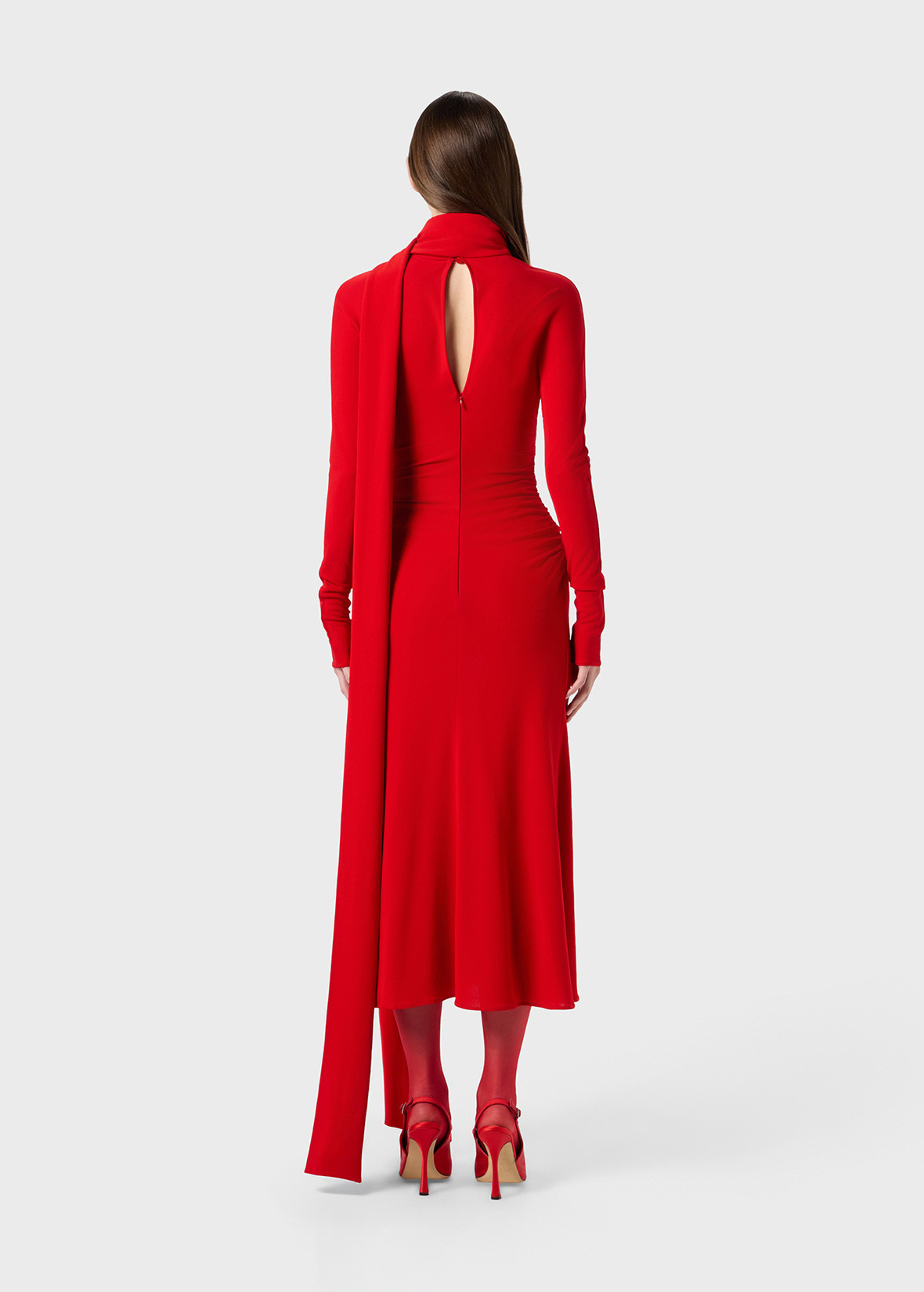 JERSEY MIDI DRESS WITH SCARF - 4