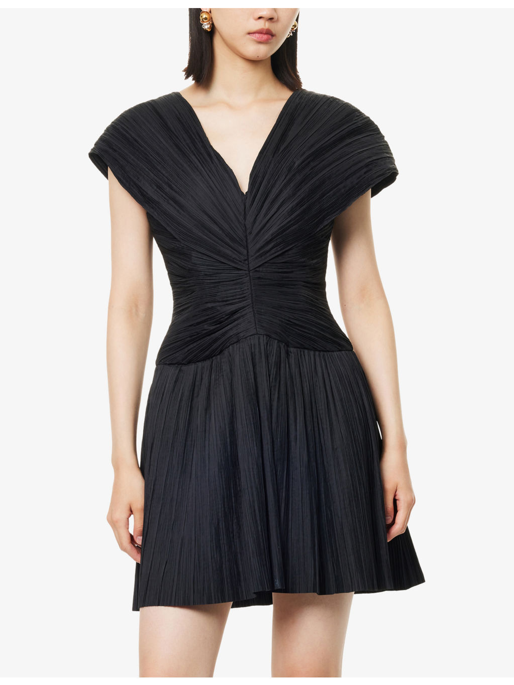 Avarie Pleated Woven Mini Dress - 3
