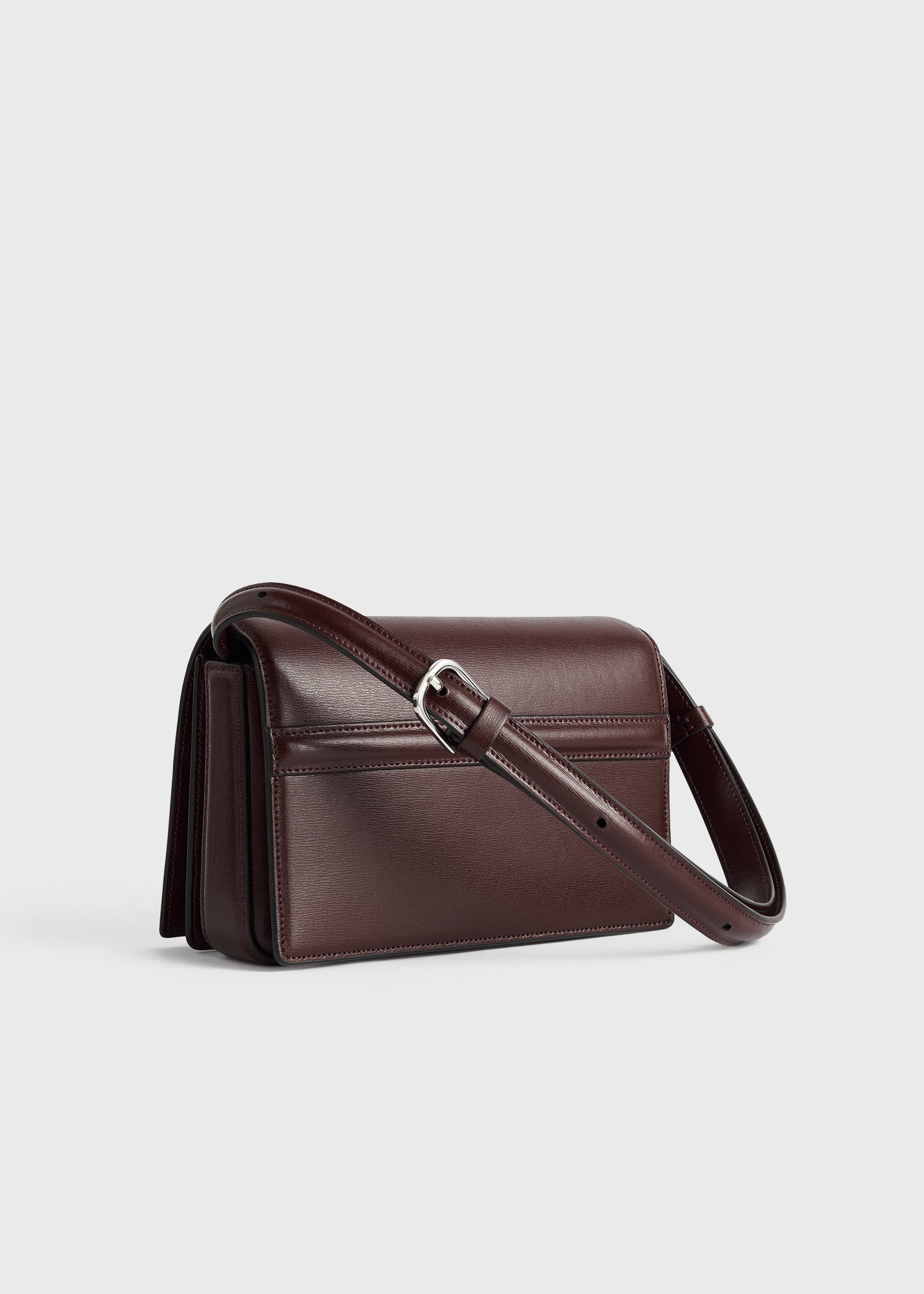 Mini T-flap leather bag bordeaux - 9