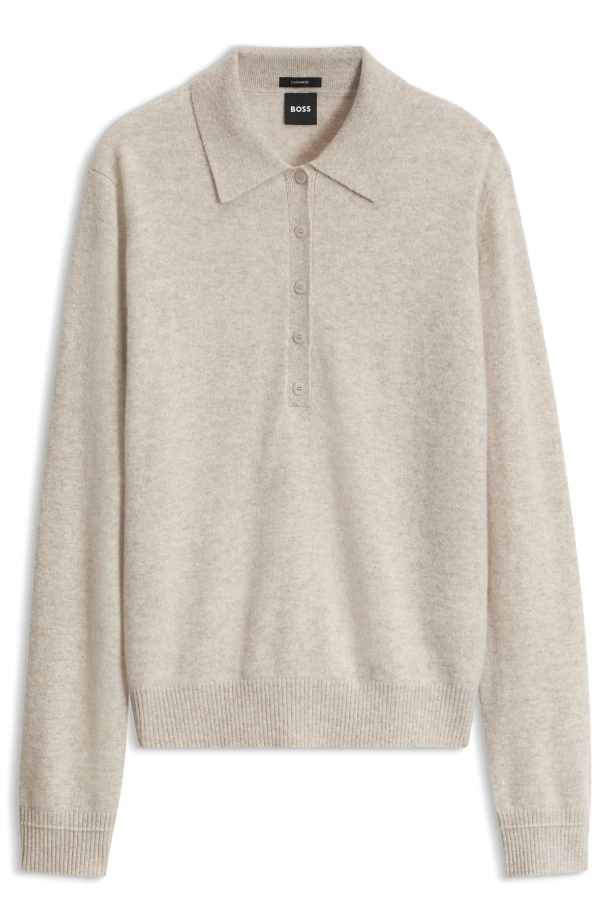 PURE CASHMERE POLO SWEATER - 1