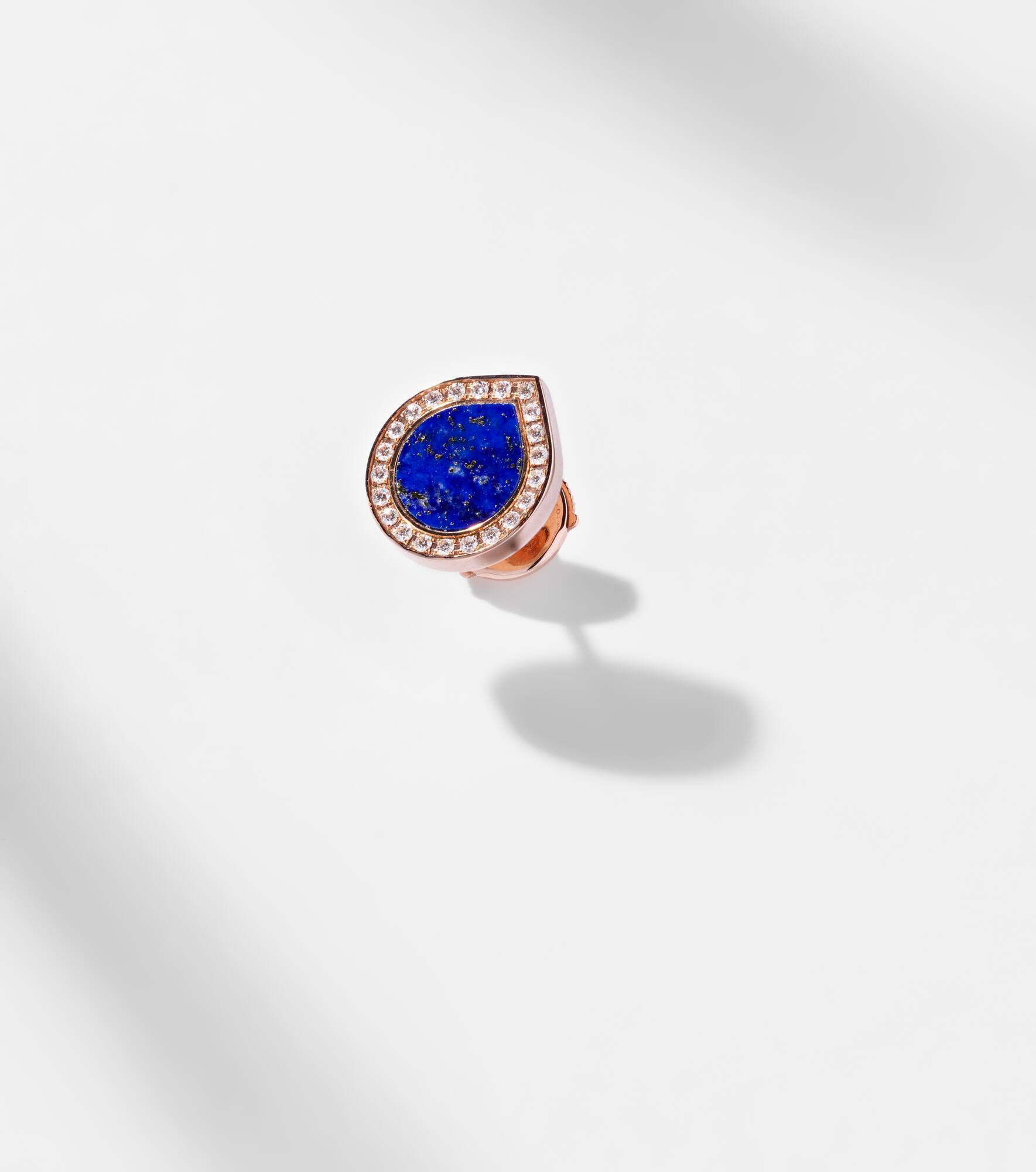 Antifer 18kt gold stud earrings with lapis lazuli and diamonds - 5