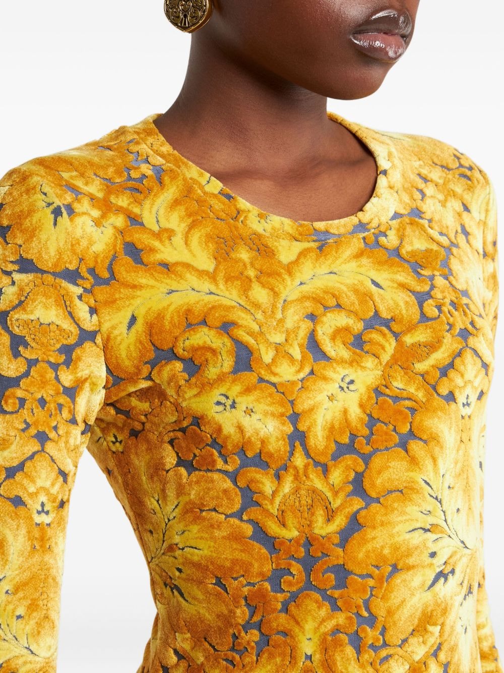 chenille jacquard long-sleeve t-shirt - 4