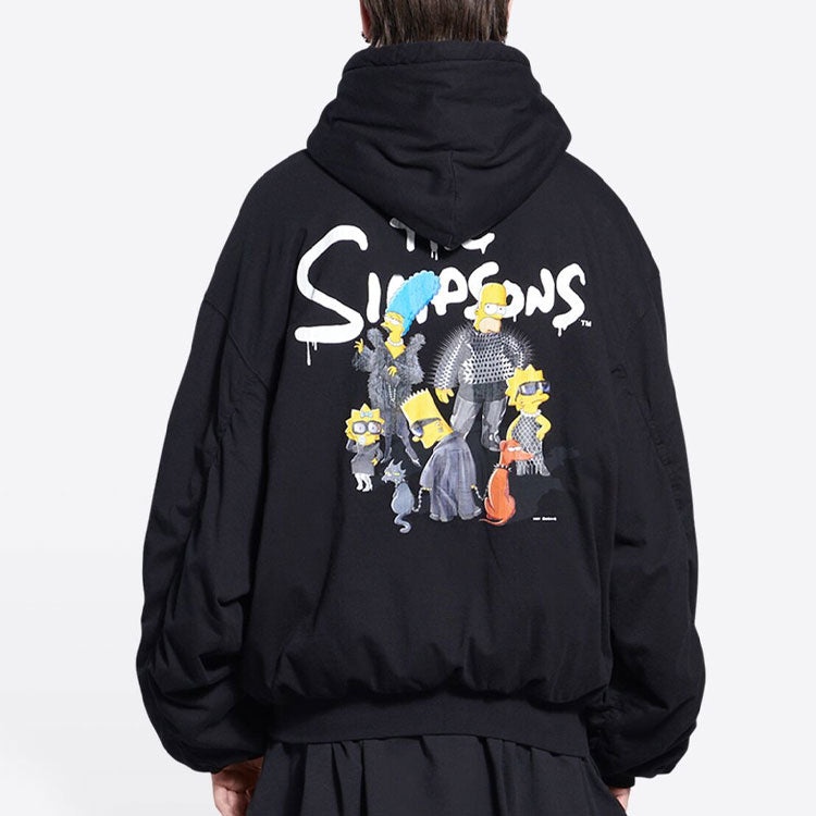 Balenciaga x The Simpsons Padded Bomber Hoodie 'Black' 657115TLVG71000 - 5