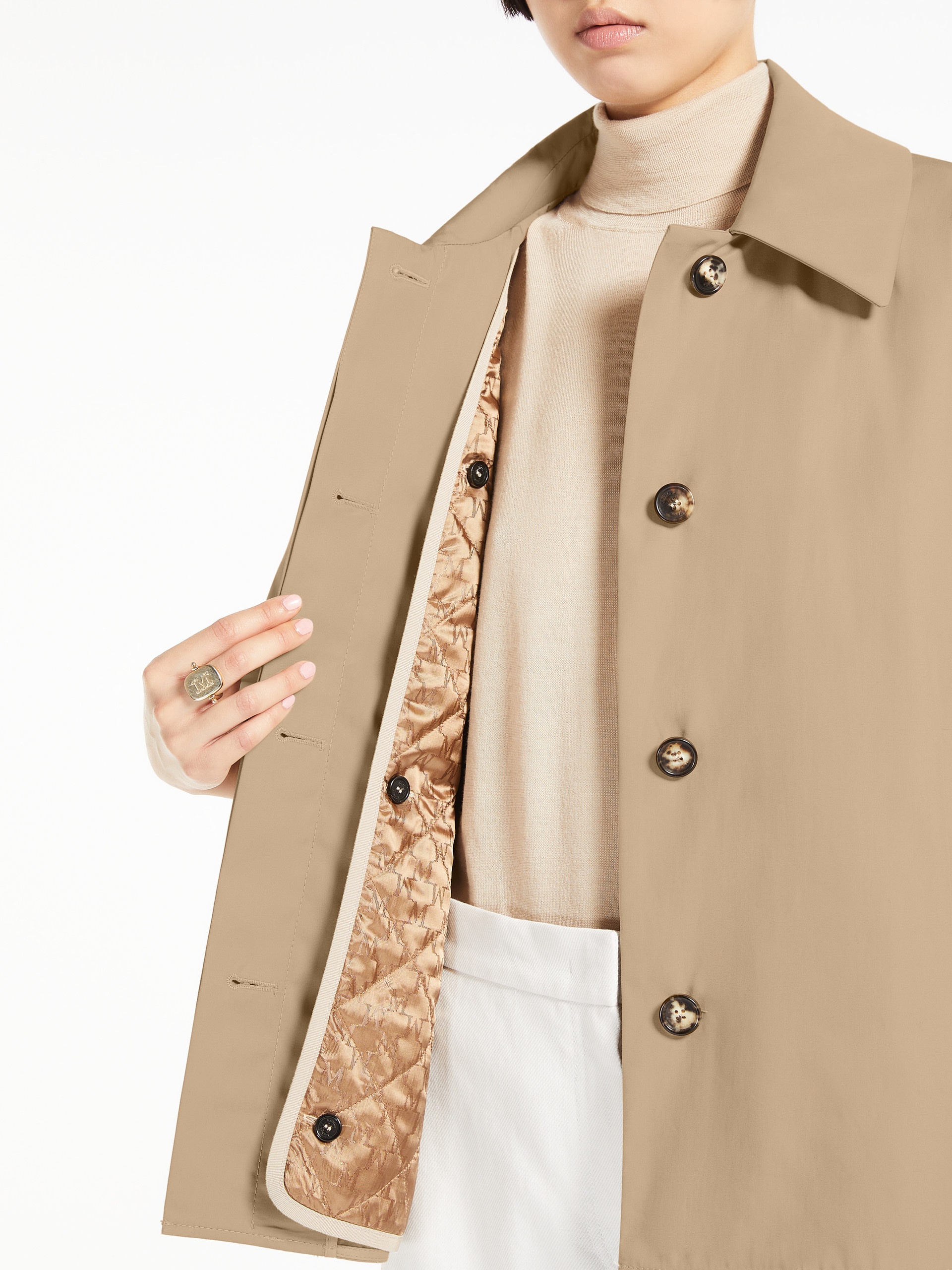 PAROLE Water-repellent gabardine cape - 6