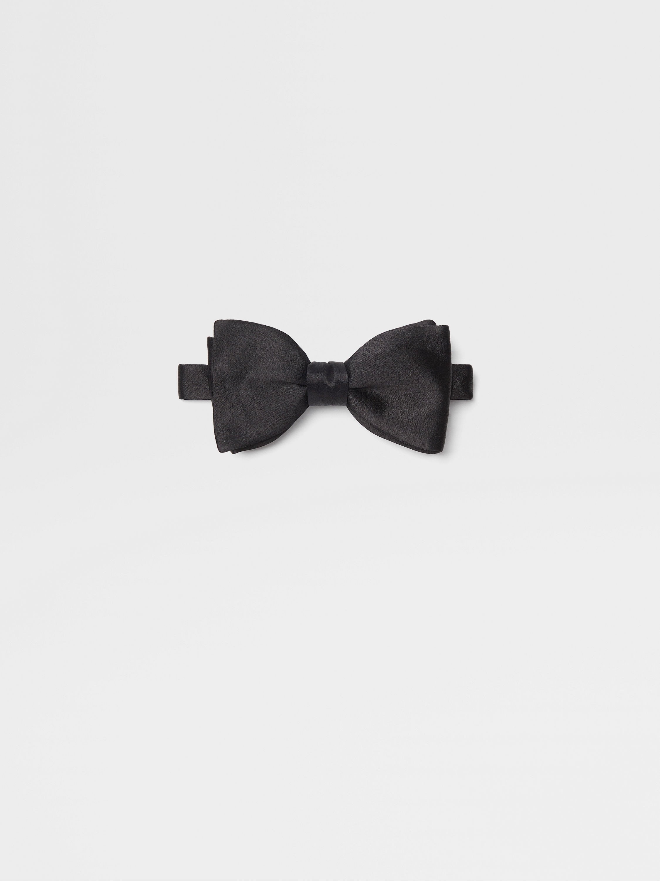 BLACK SILK BOWTIE - 1